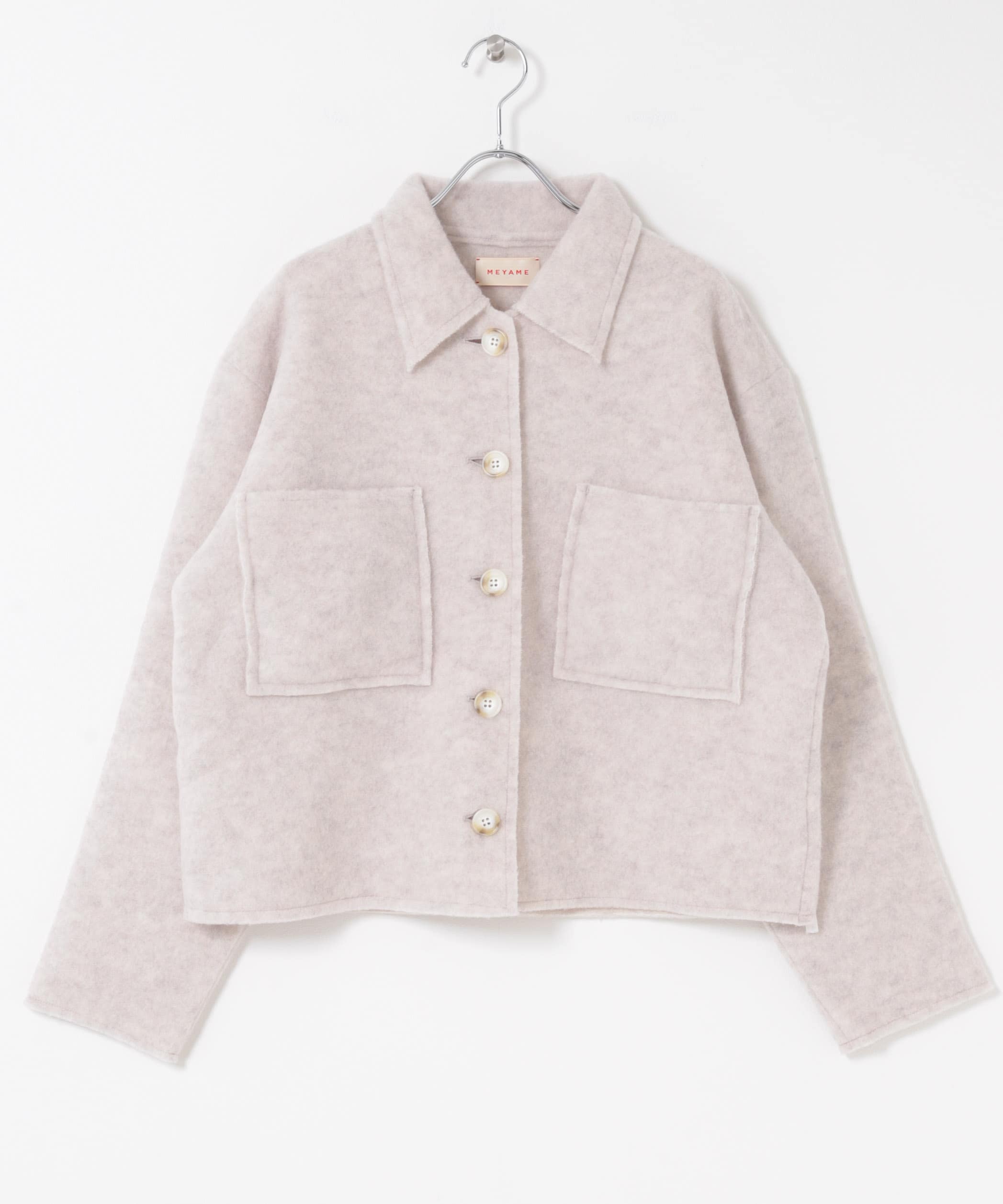 MEYAME　LIGHT WOOL SHORT JACKET GREY Free