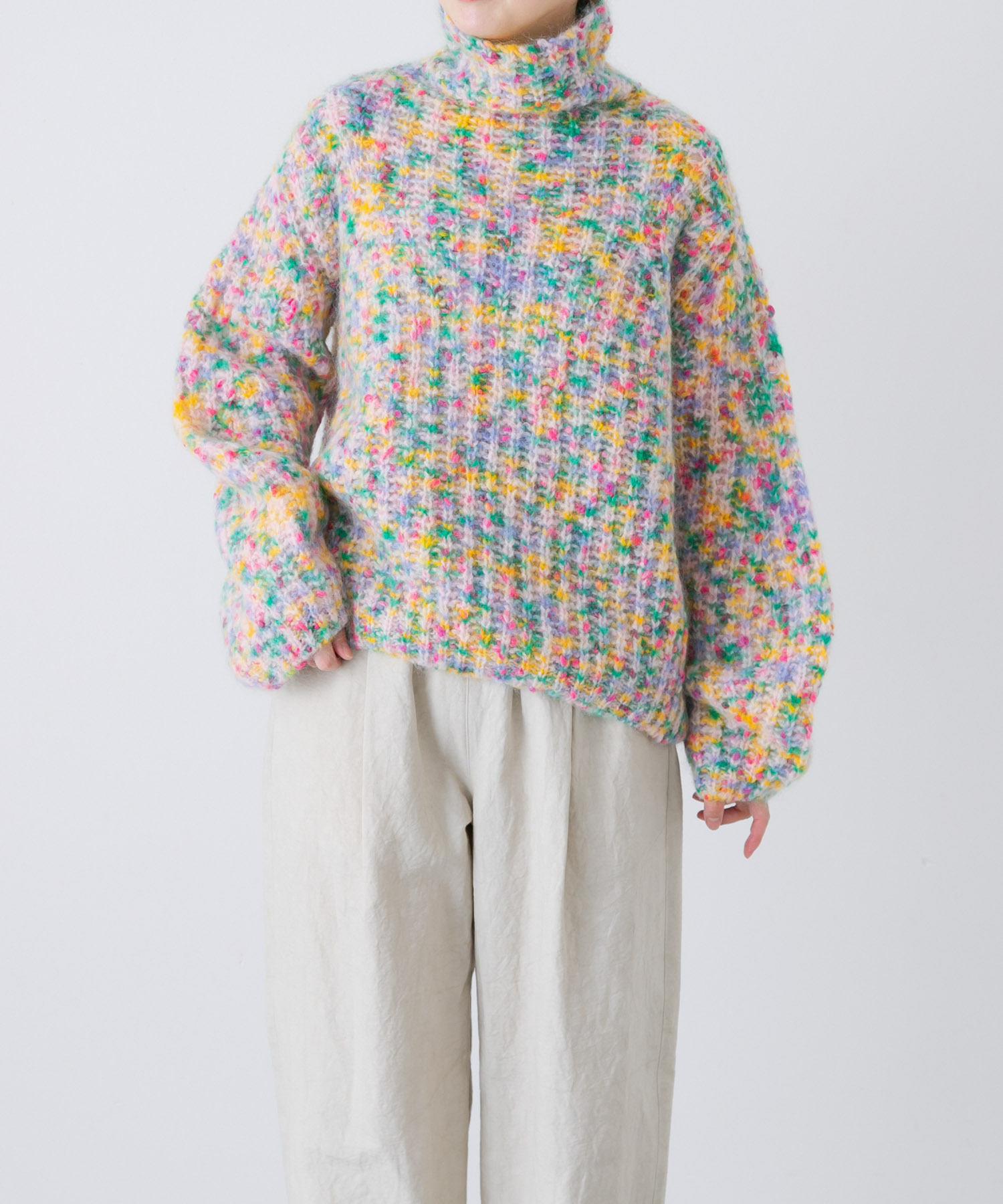 unfil　ribbed-knit high-neck pullover