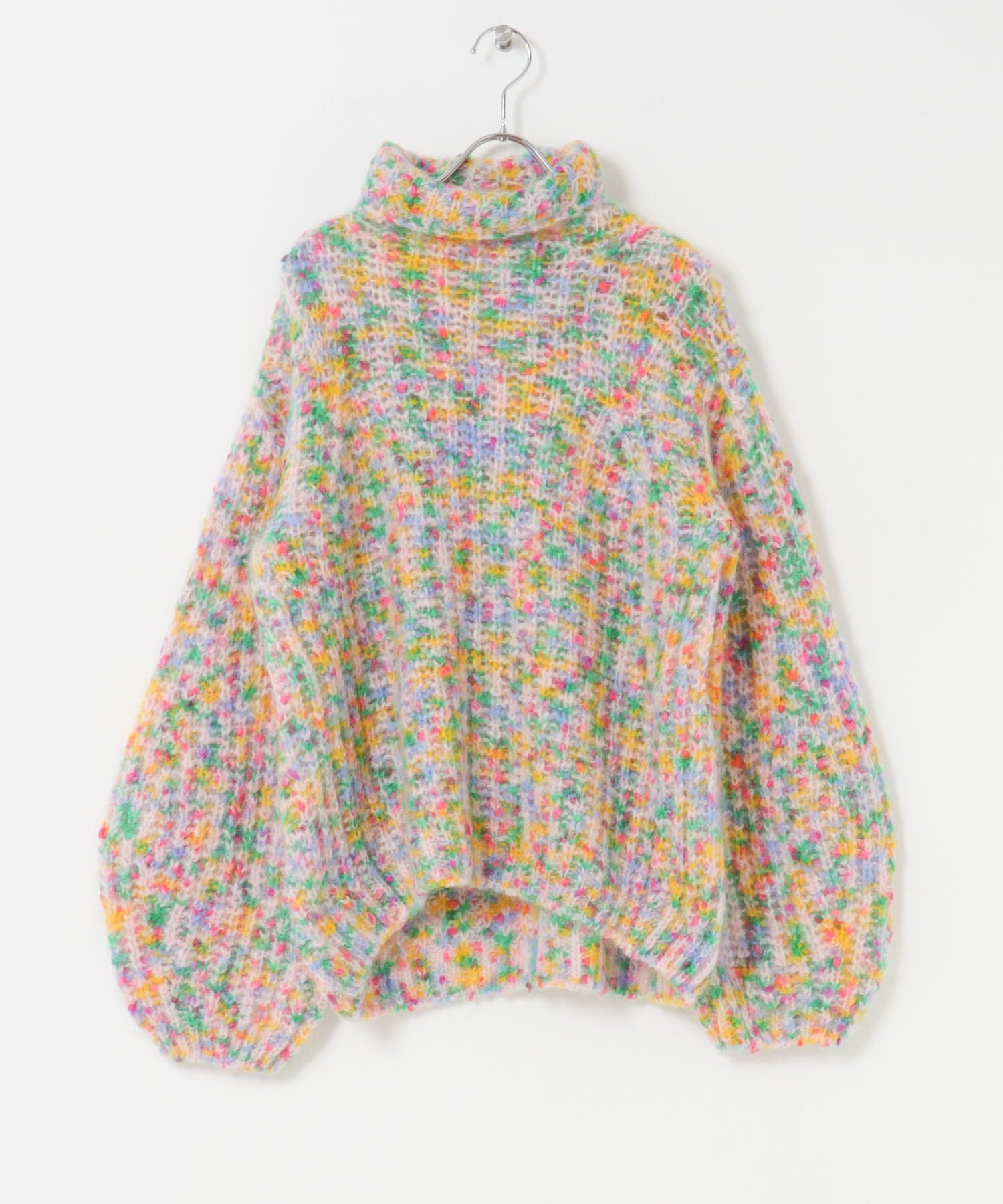unfil　ribbed-knit high-neck pullover pink 1