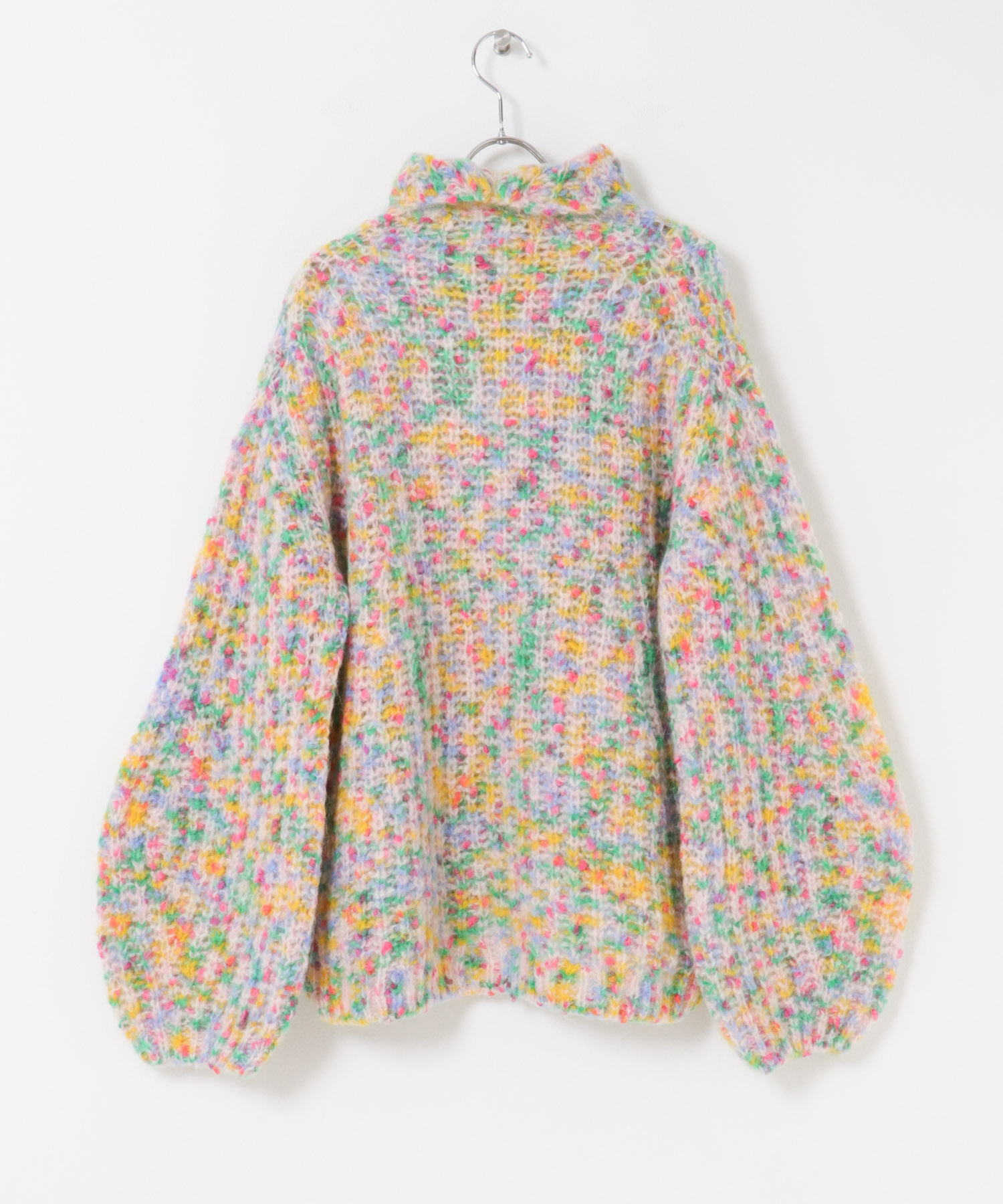 unfil　ribbed-knit high-neck pullover pink 1