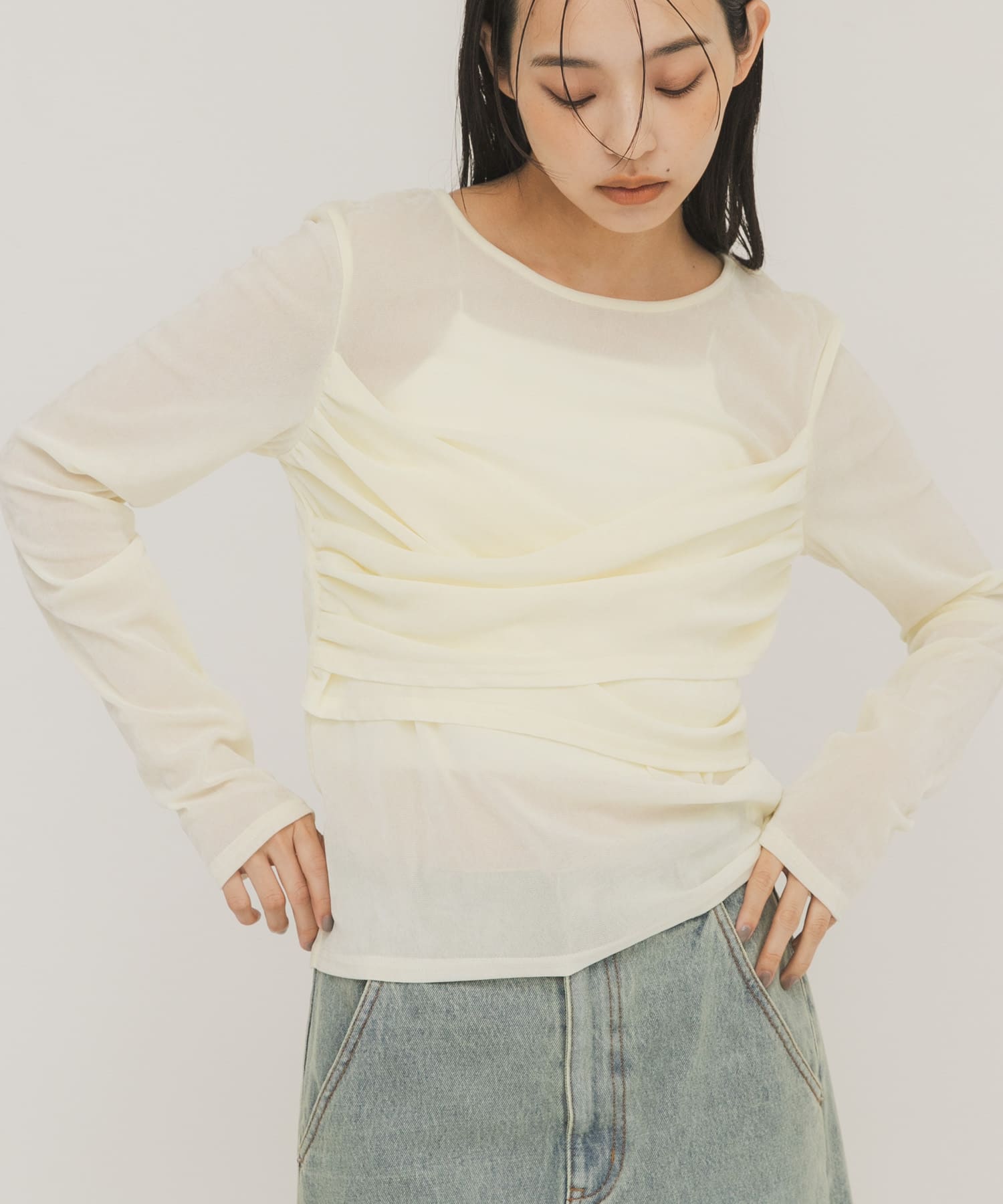 身長：163cm サイズ：one