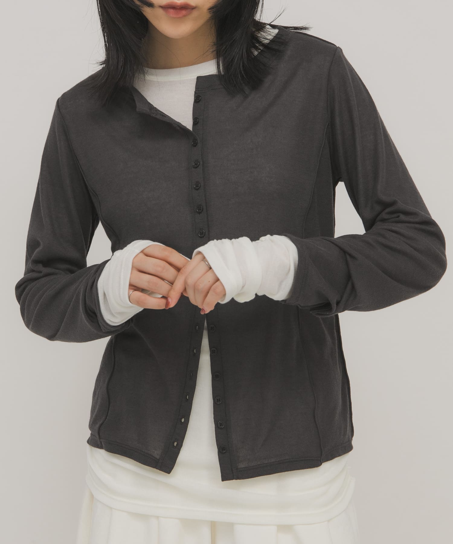 バイカラーレイヤードカットソー