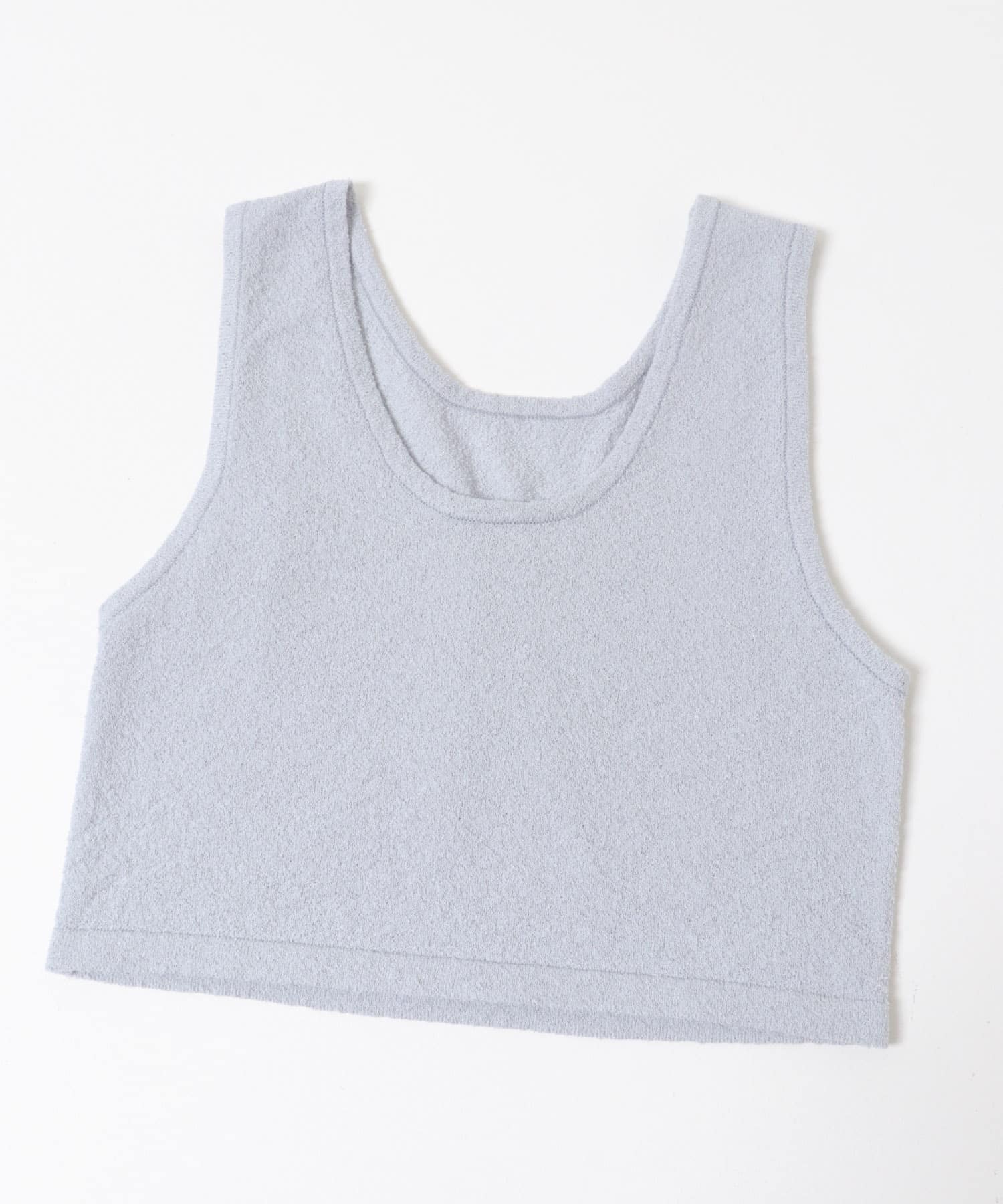 『一部WEB限定カラー』ミニブークレレイヤードニットシャツ L.BLUE One