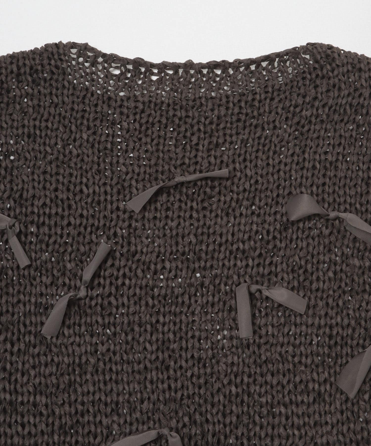 テープヤーンリボンオーバーニット D.BROWN One