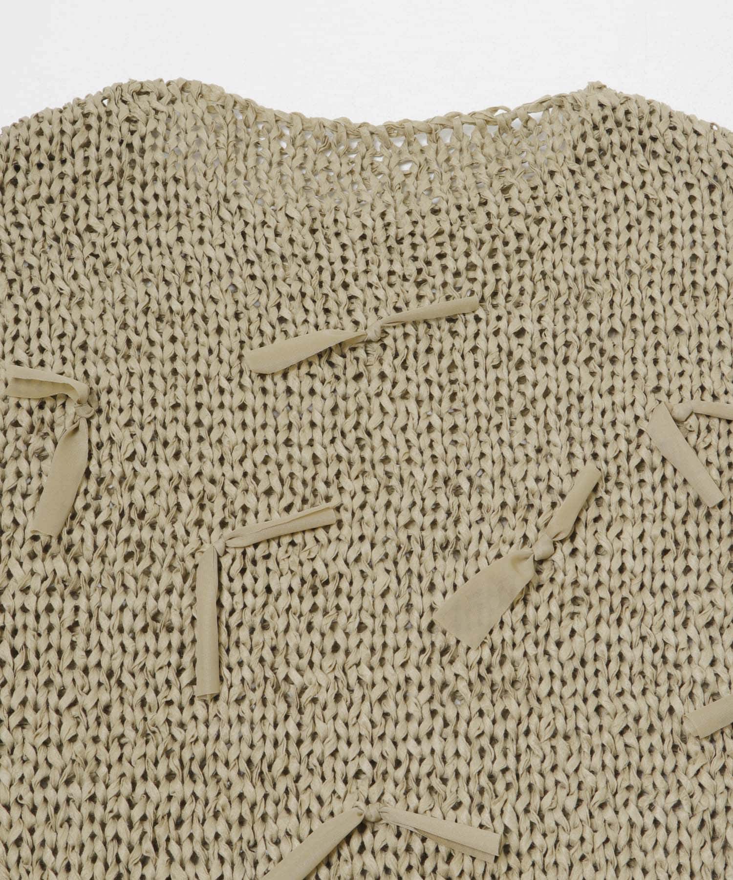 テープヤーンリボンオーバーニット L.KHAKI One