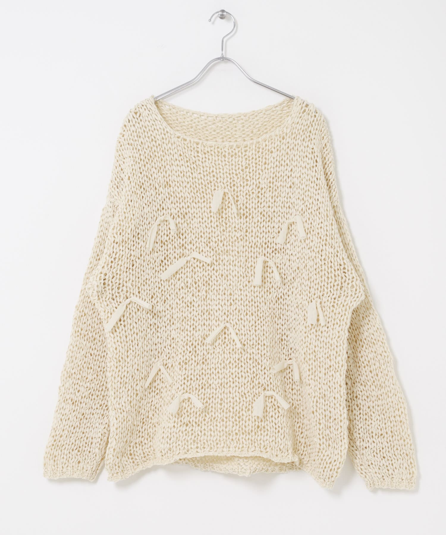 テープヤーンリボンオーバーニット IVORY One