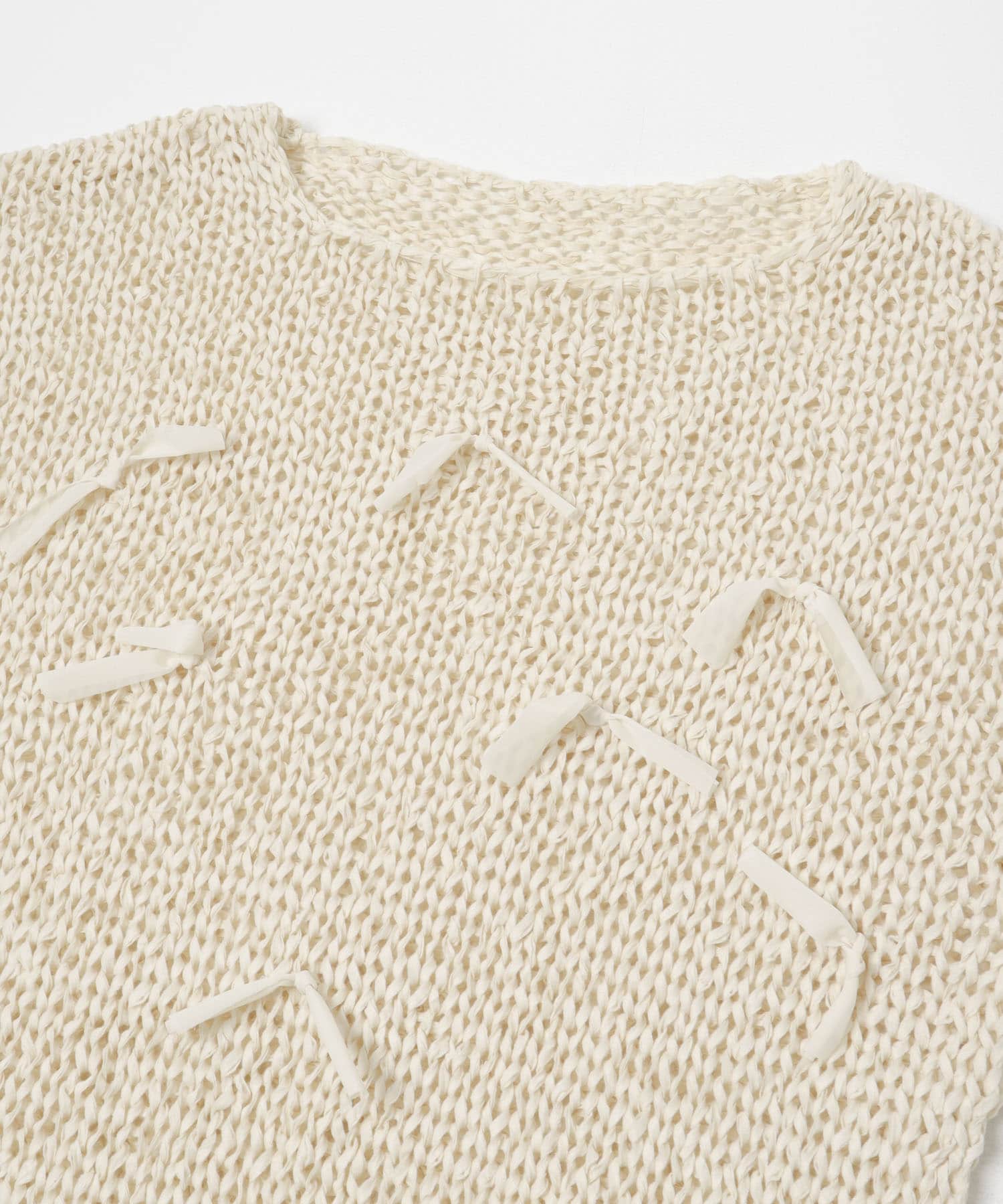テープヤーンリボンオーバーニット IVORY One