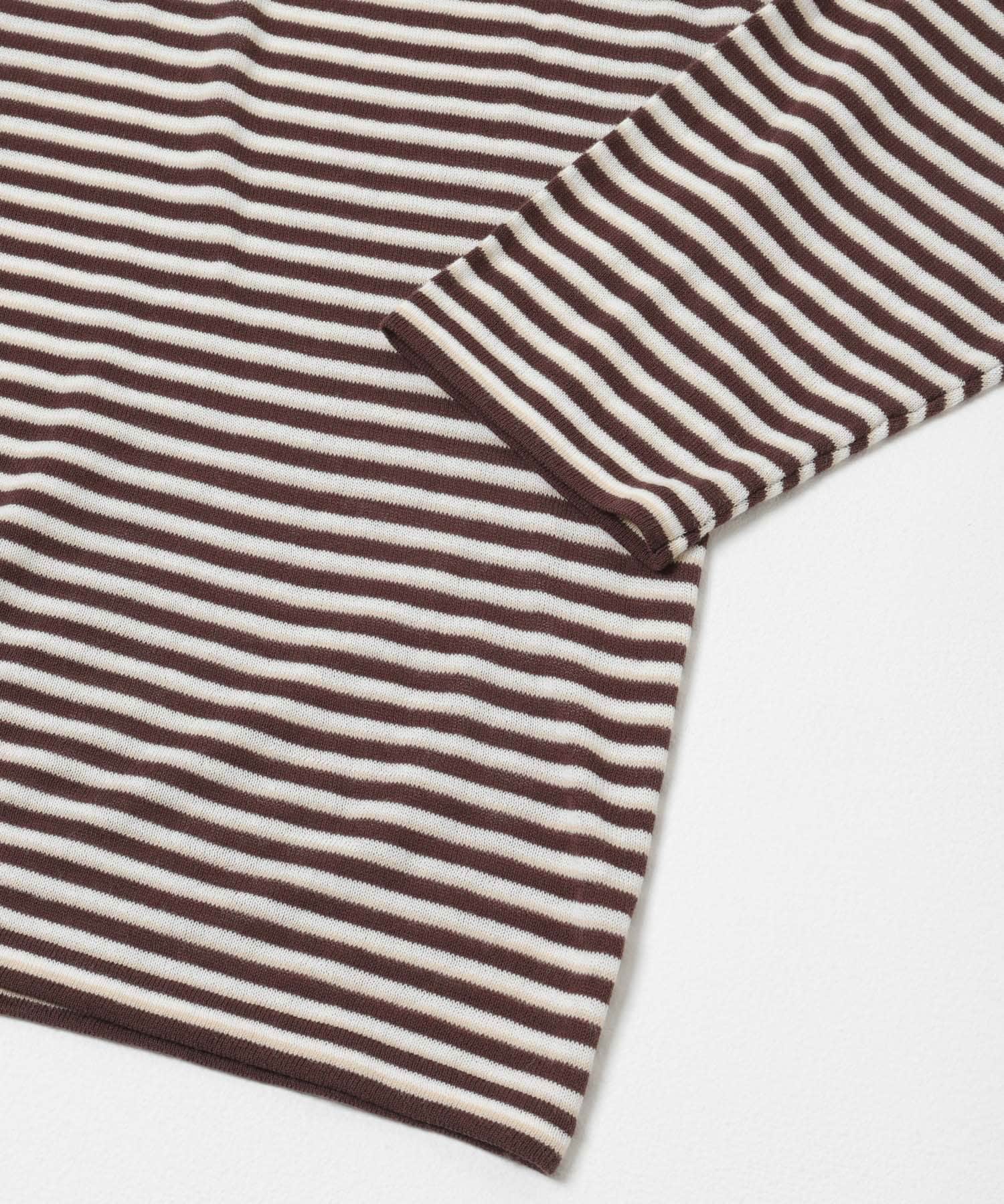 シアーボーダールーズニット BRN×IVORY One