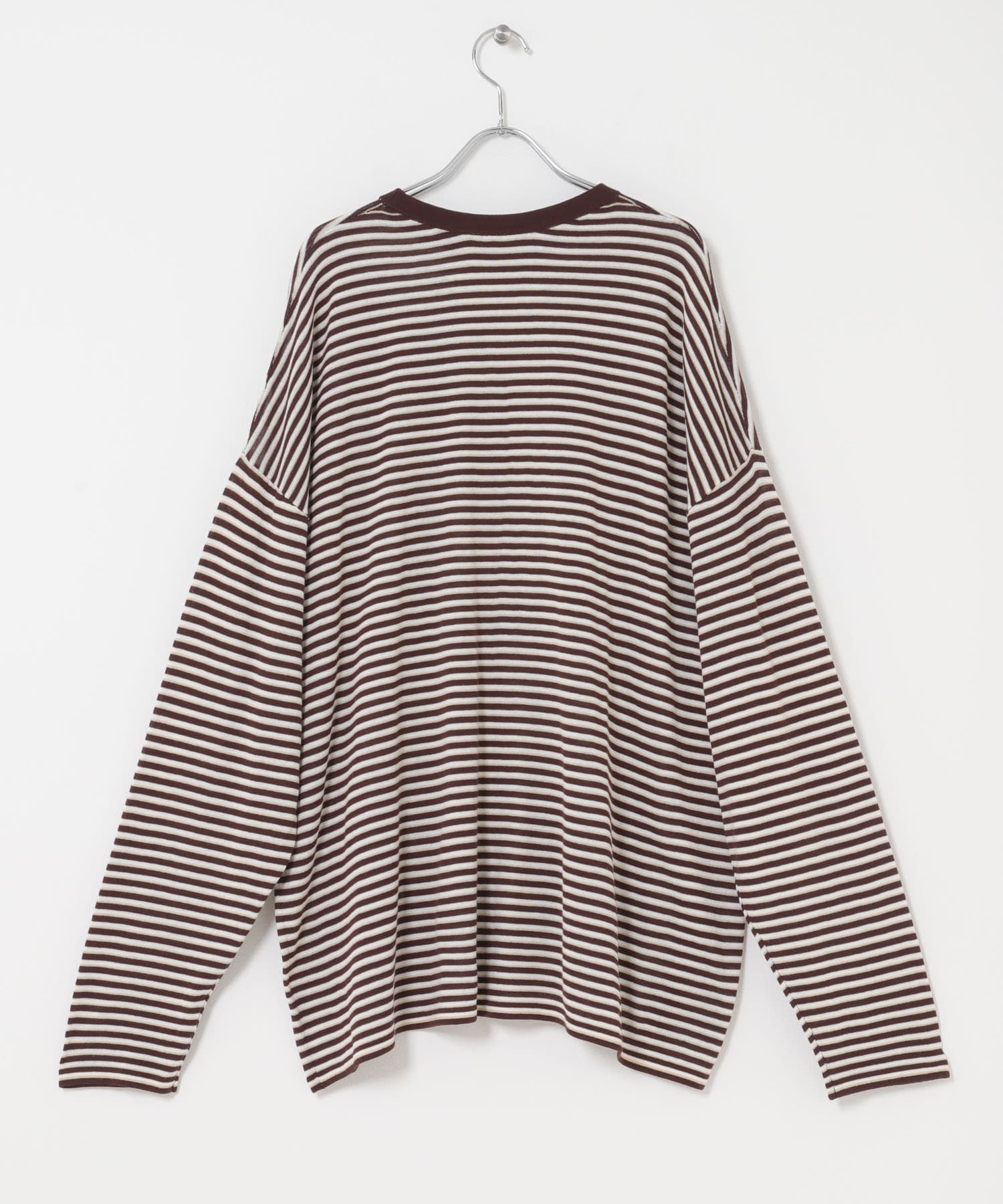 シアーボーダールーズニット BRN×IVORY One