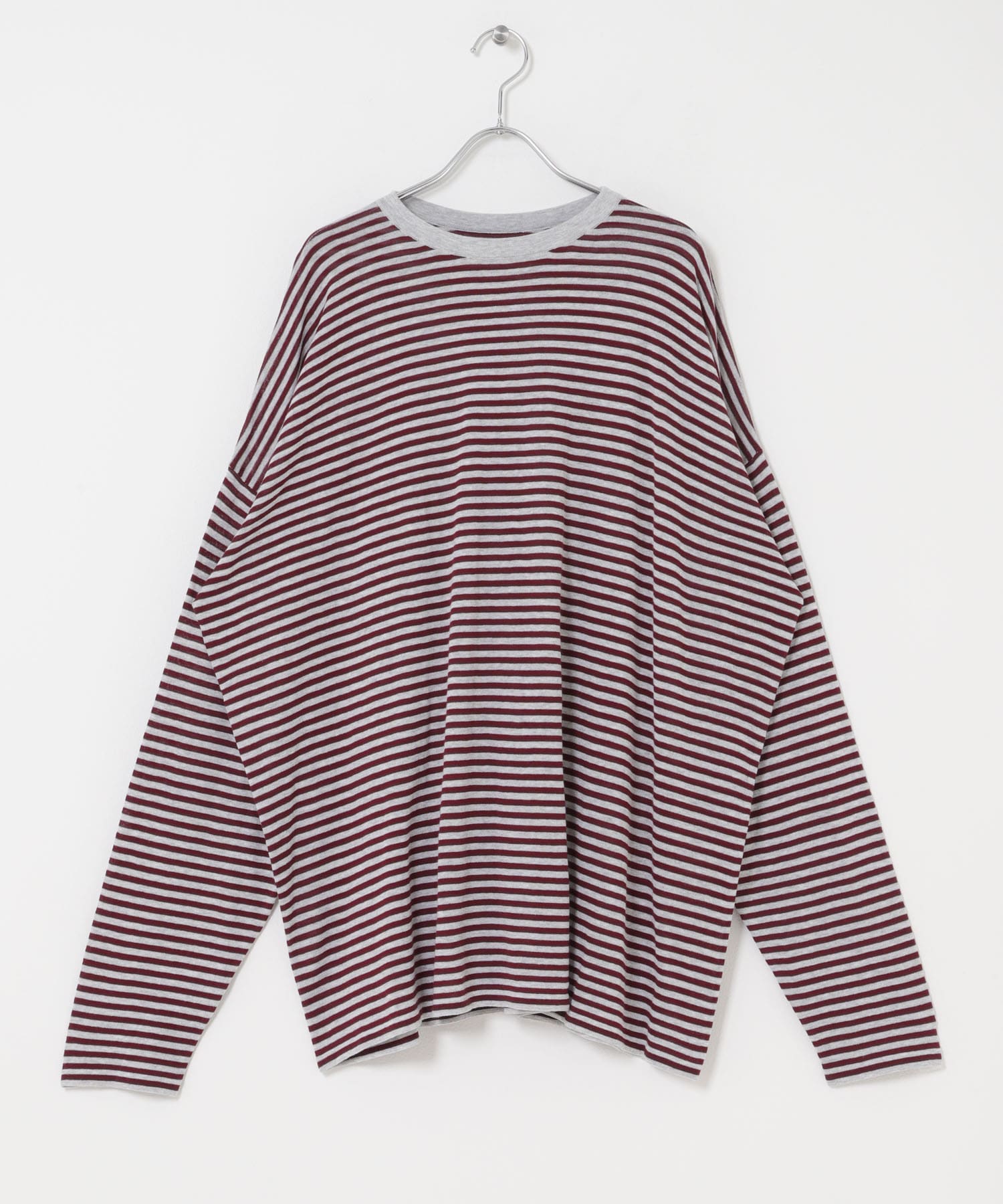 シアーボーダールーズニット GRAY×WINE One