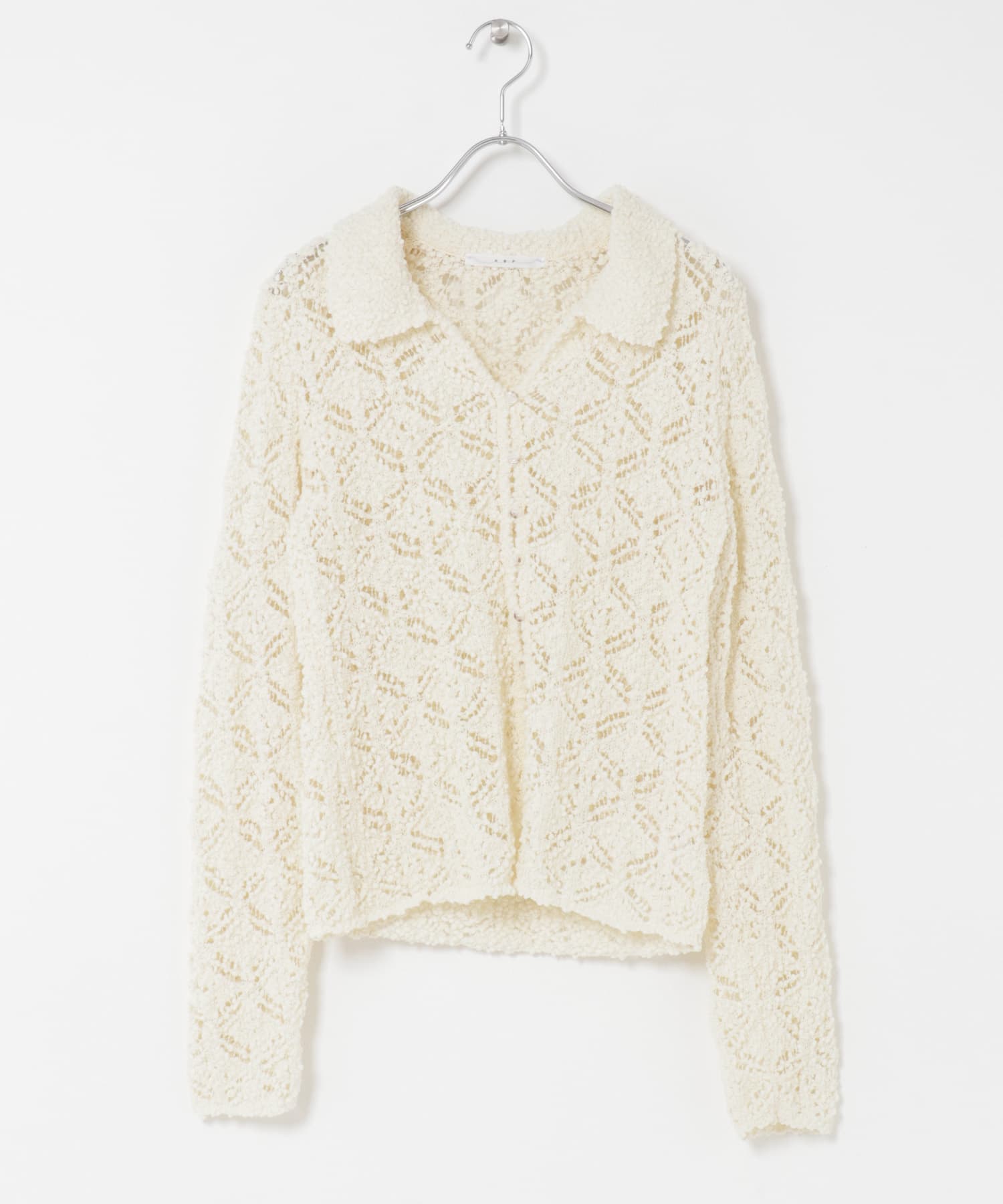 クロシェレースニットシャツ IVORY One