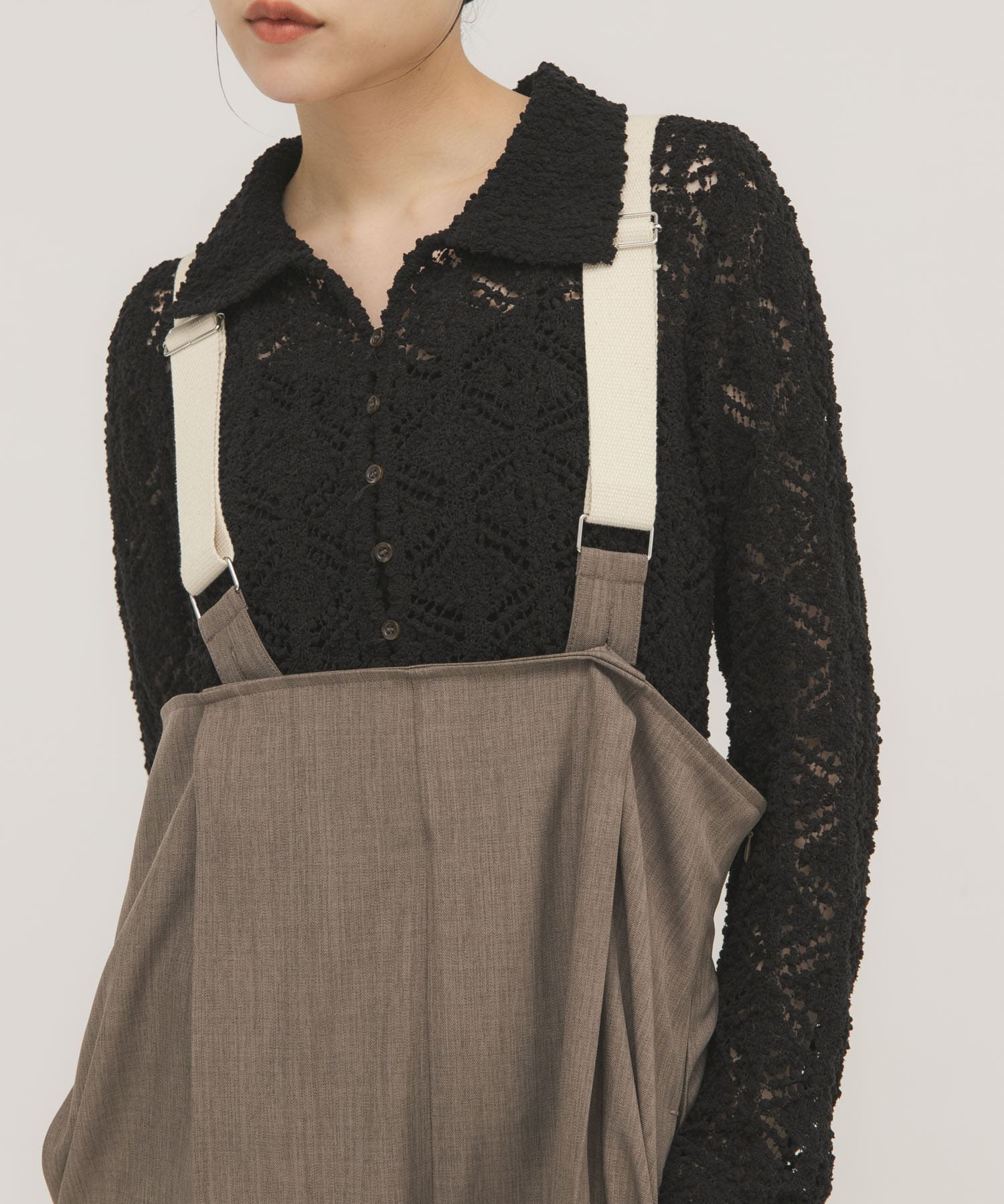 クロシェレースニットシャツ