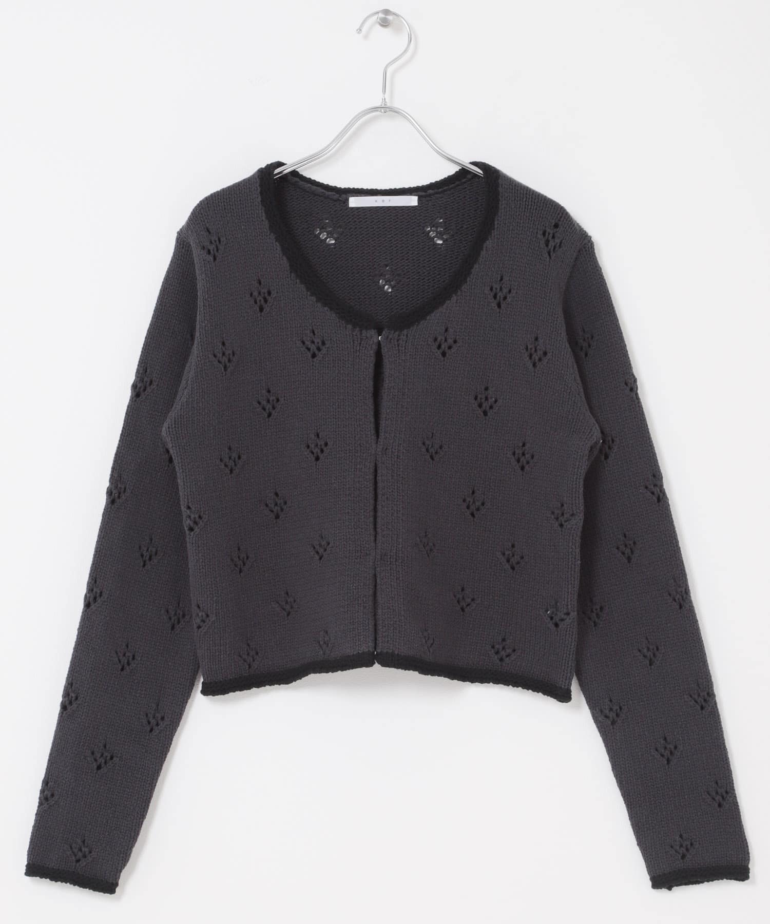 アイレットコンパクトカーディガン CHARCOAL One