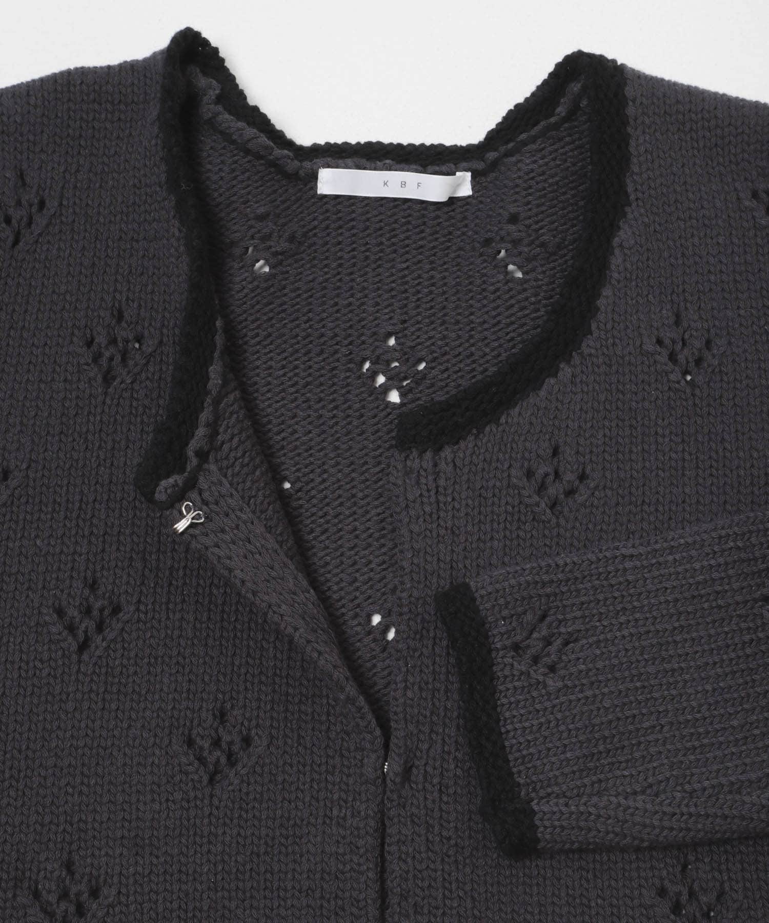 アイレットコンパクトカーディガン CHARCOAL One