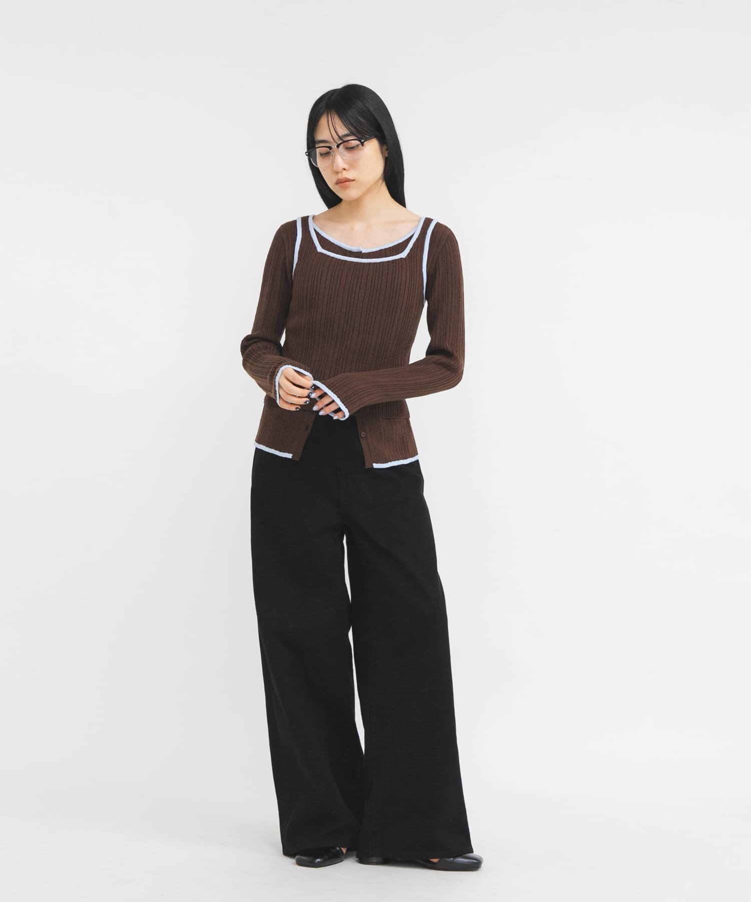 2WAYタンクトップSETカーディガン(One BROWN): トップス｜URBAN