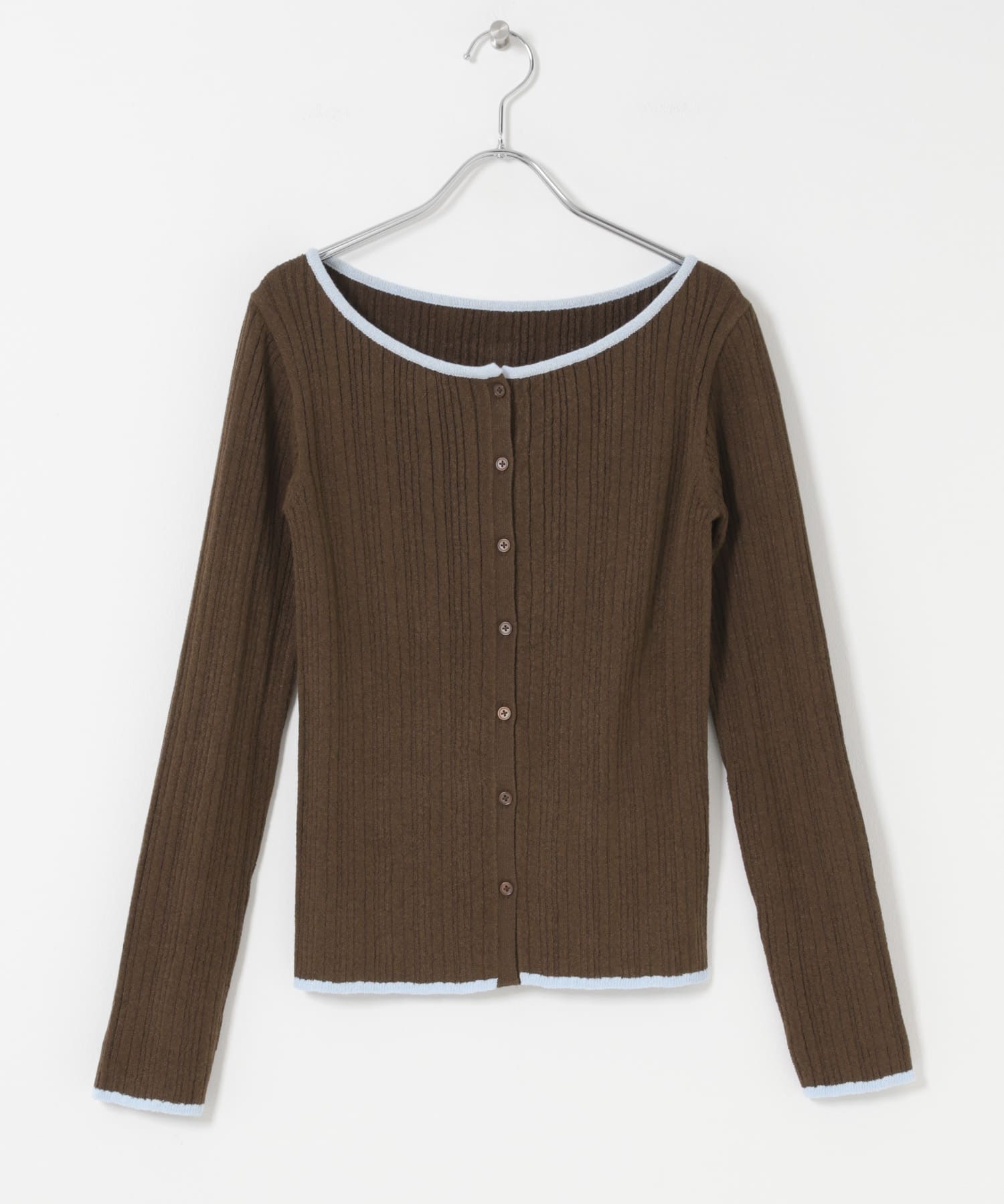 2WAYタンクトップSETカーディガン BROWN One