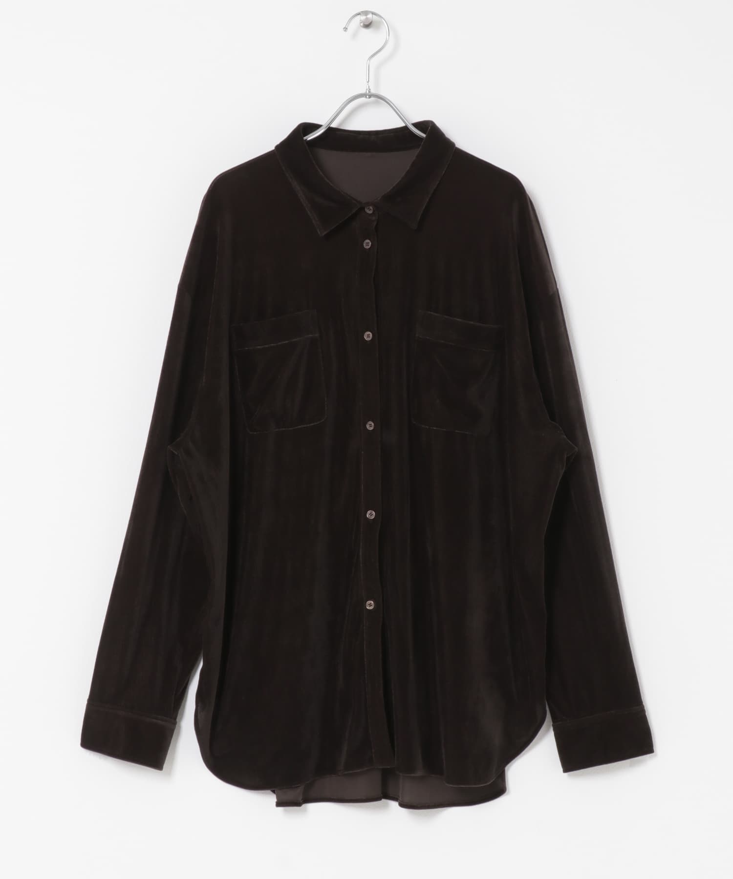シアーベロアルーズシャツ D.BROWN One