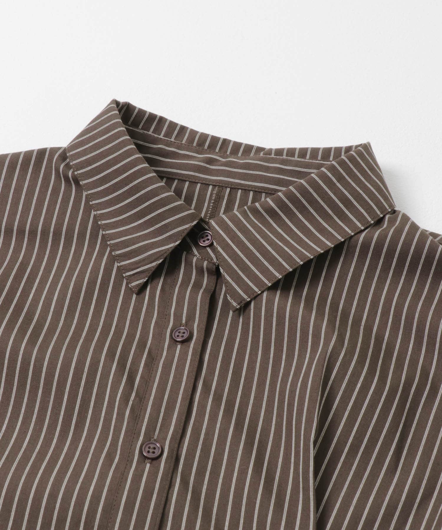ランダムタックデザインストライプシャツ BROWN×YEL One
