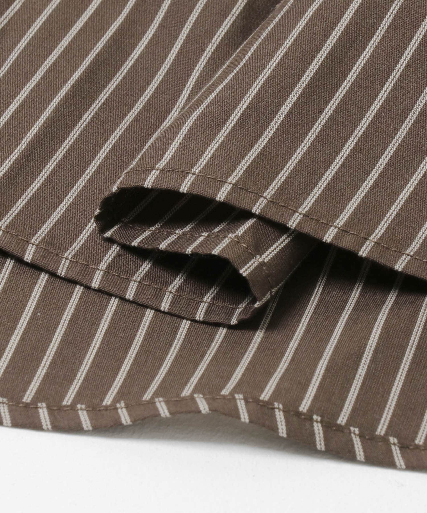 ランダムタックデザインストライプシャツ BROWN×YEL One