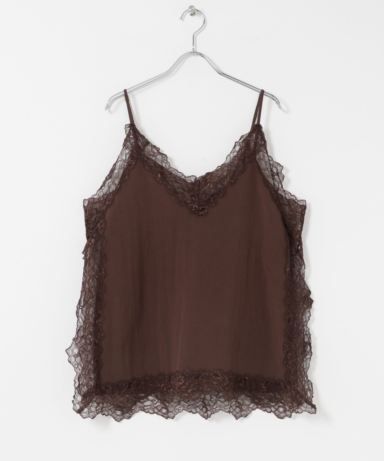『一部WEB限定カラー』ヴィンテージライクレースキャミソール BROWN One
