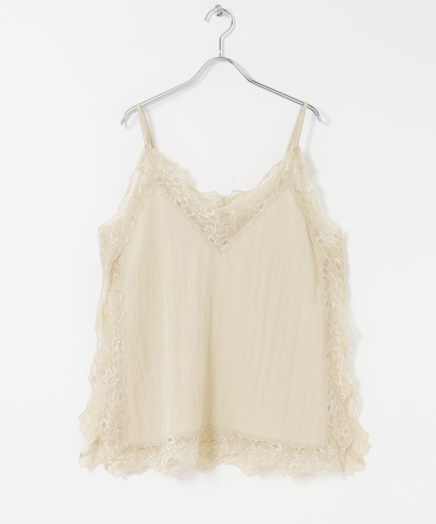 『一部WEB限定カラー』ヴィンテージライクレースキャミソール BEIGE One