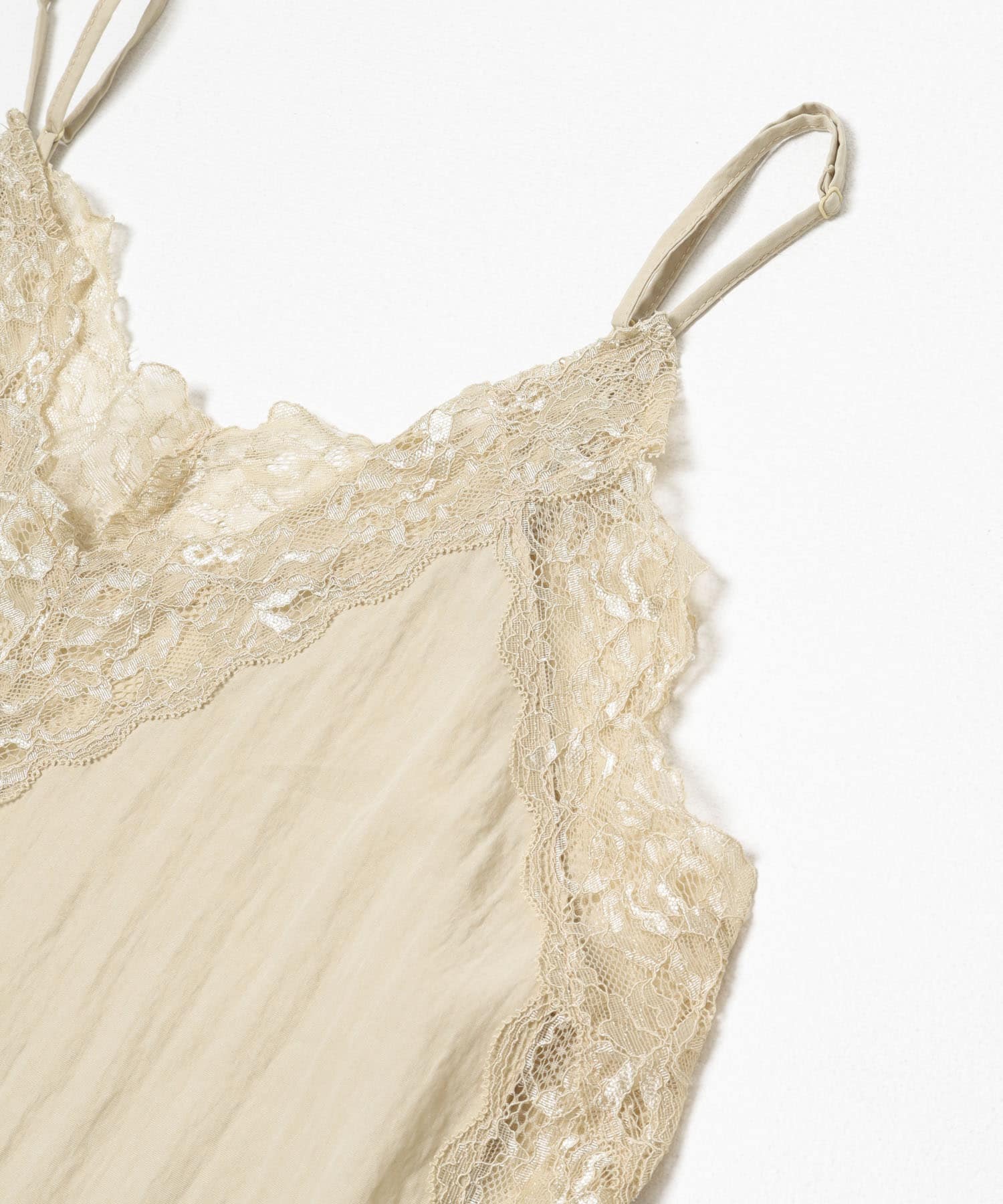 『一部WEB限定カラー』ヴィンテージライクレースキャミソール BEIGE One