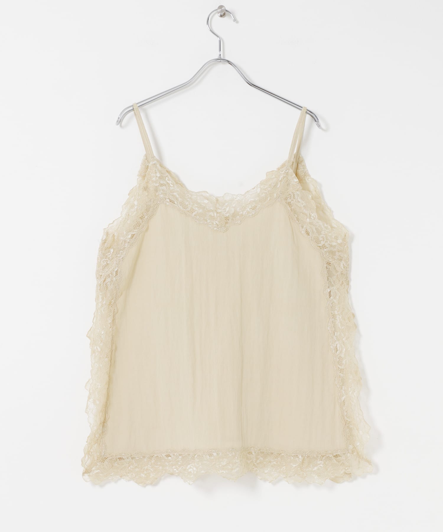 『一部WEB限定カラー』ヴィンテージライクレースキャミソール BEIGE One