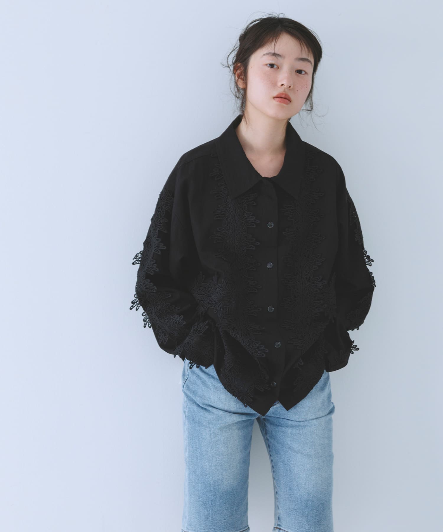 ヴィンテージライクレースシャツ