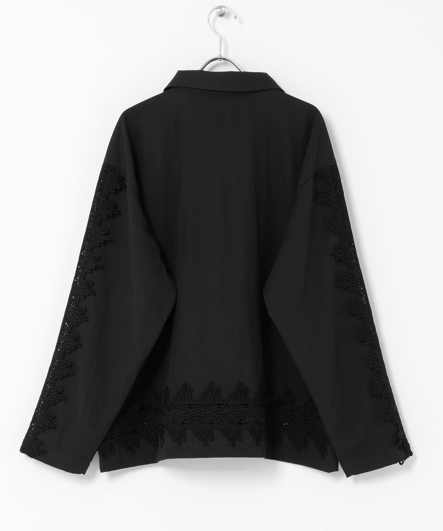 ヴィンテージライクレースシャツ BLACK One