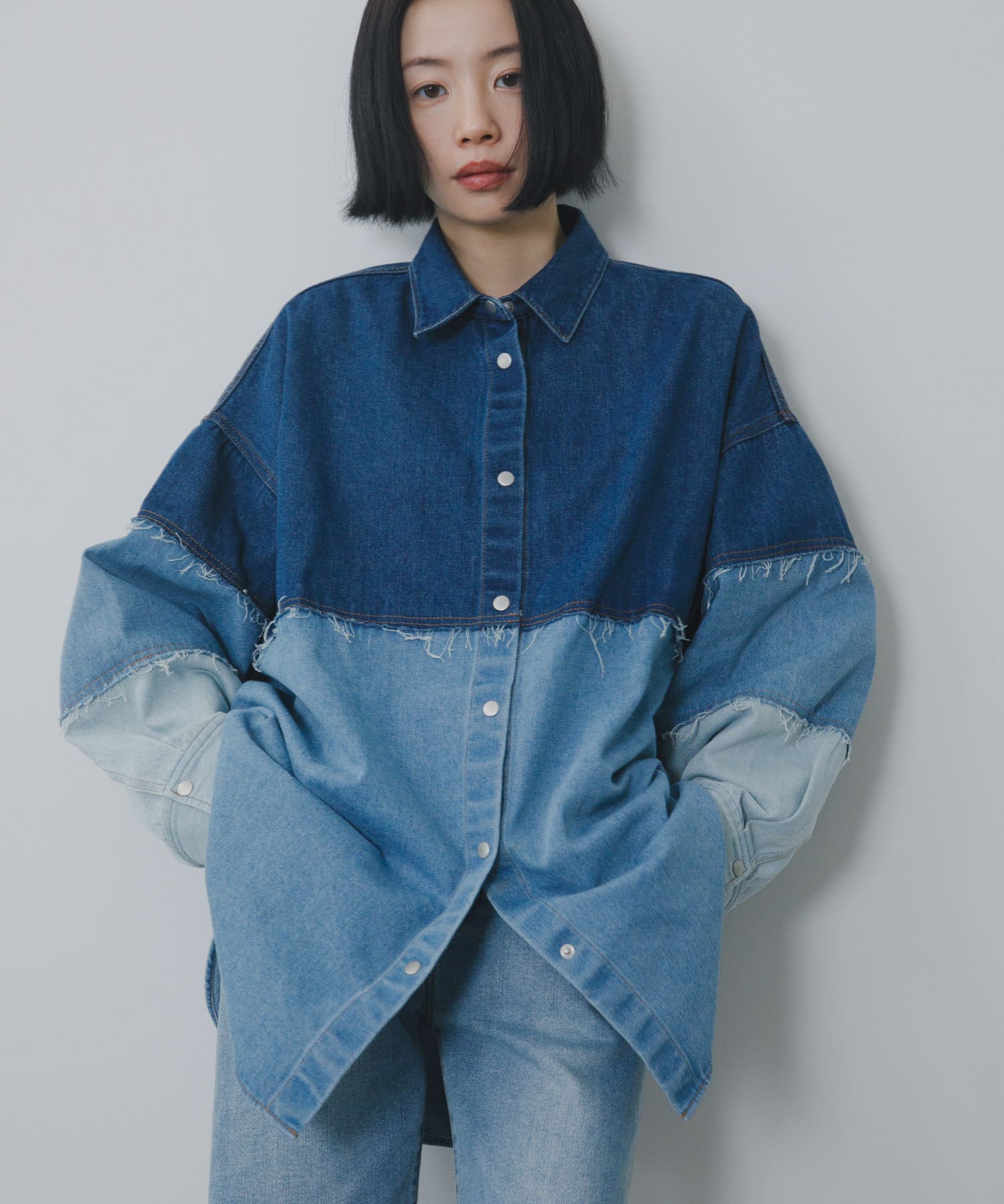 パッチワークBIGデニムシャツ(One BLUE): トップス｜URBAN RESEARCH