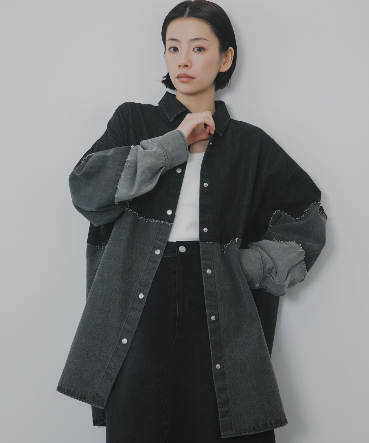 パッチワークBIGデニムシャツ