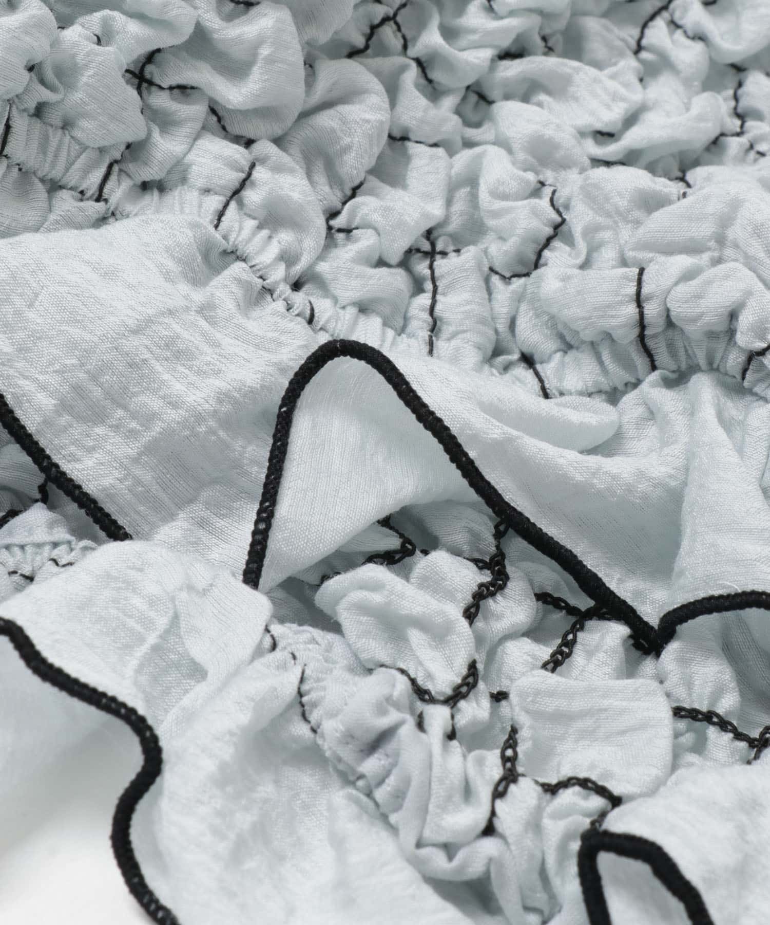 ポップコーンシャーリングブラウス BLUE One