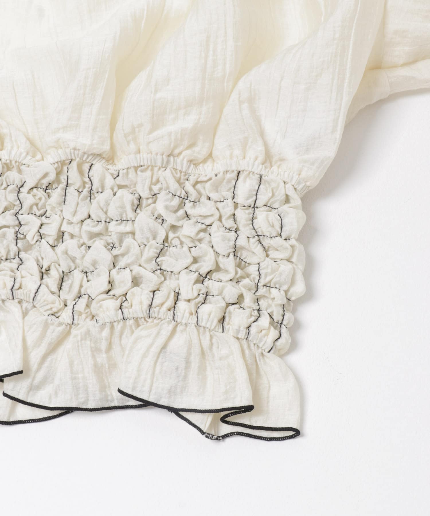 ポップコーンシャーリングブラウス IVORY One