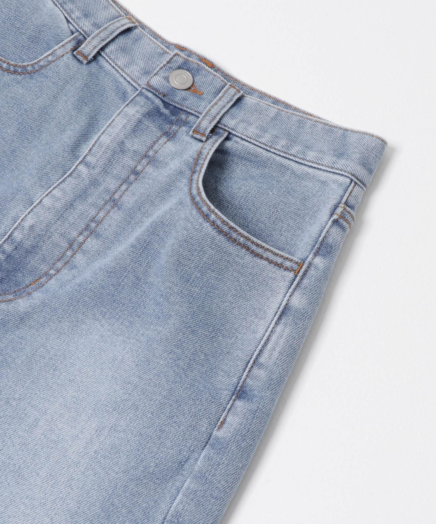 『2サイズ展開』スリムハーフデニム L.BLUE 36