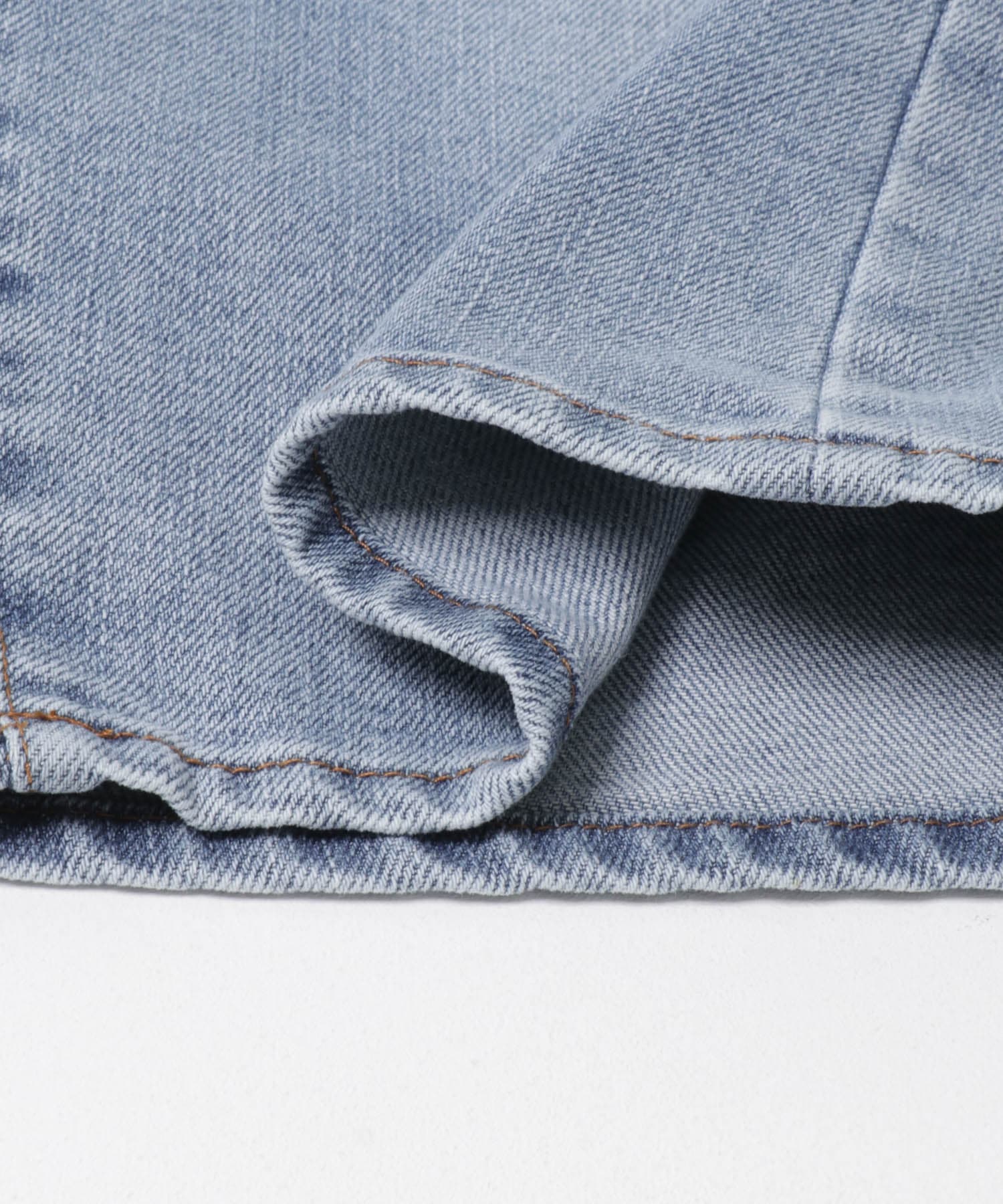 『2サイズ展開』スリムハーフデニム L.BLUE 36