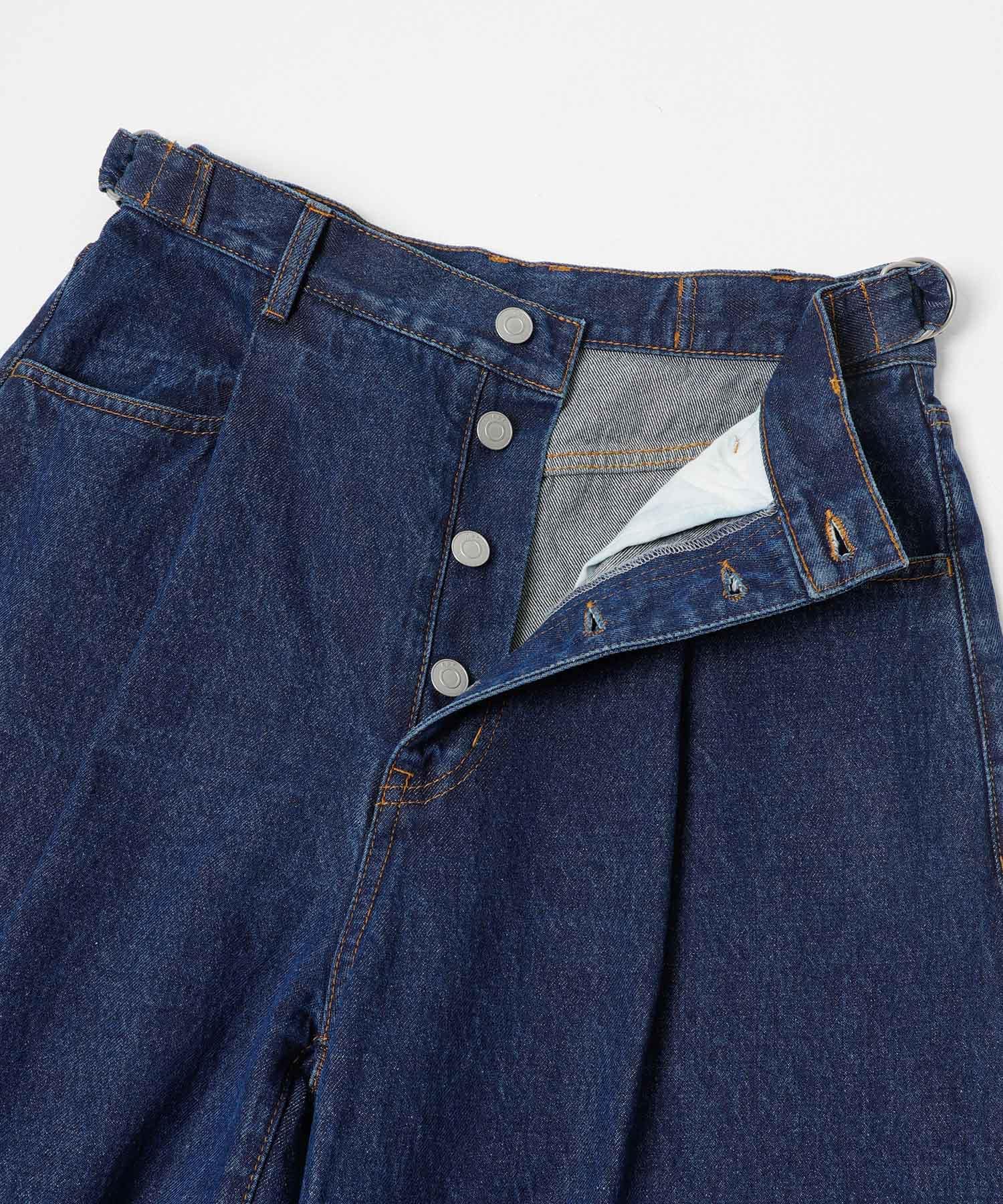 『3サイズ展開』タックボタンアップデニム BLUE 34
