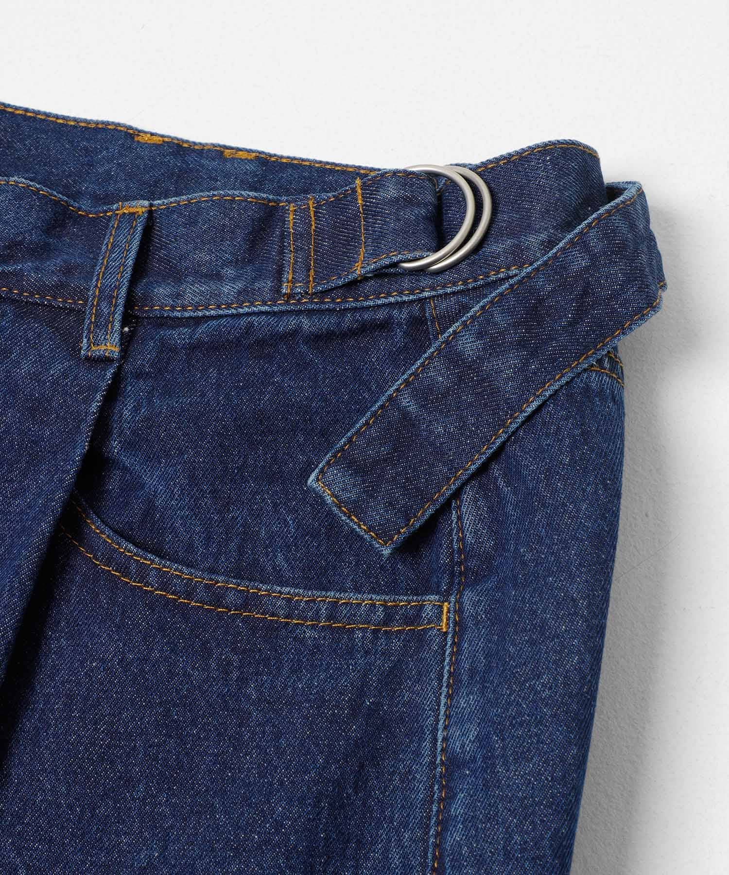 『3サイズ展開』タックボタンアップデニム BLUE 34