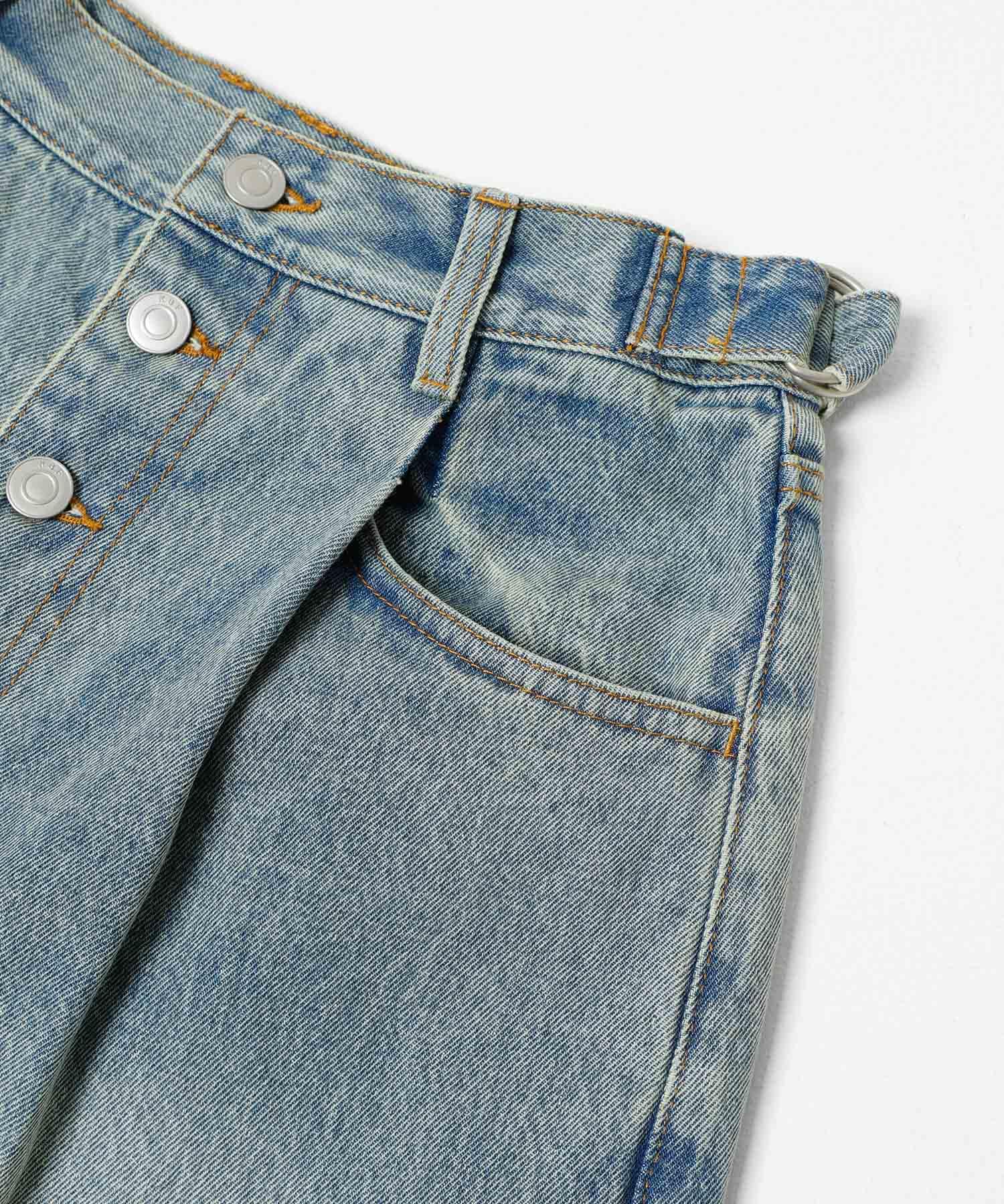 『3サイズ展開』タックボタンアップデニム L.BLUE 34