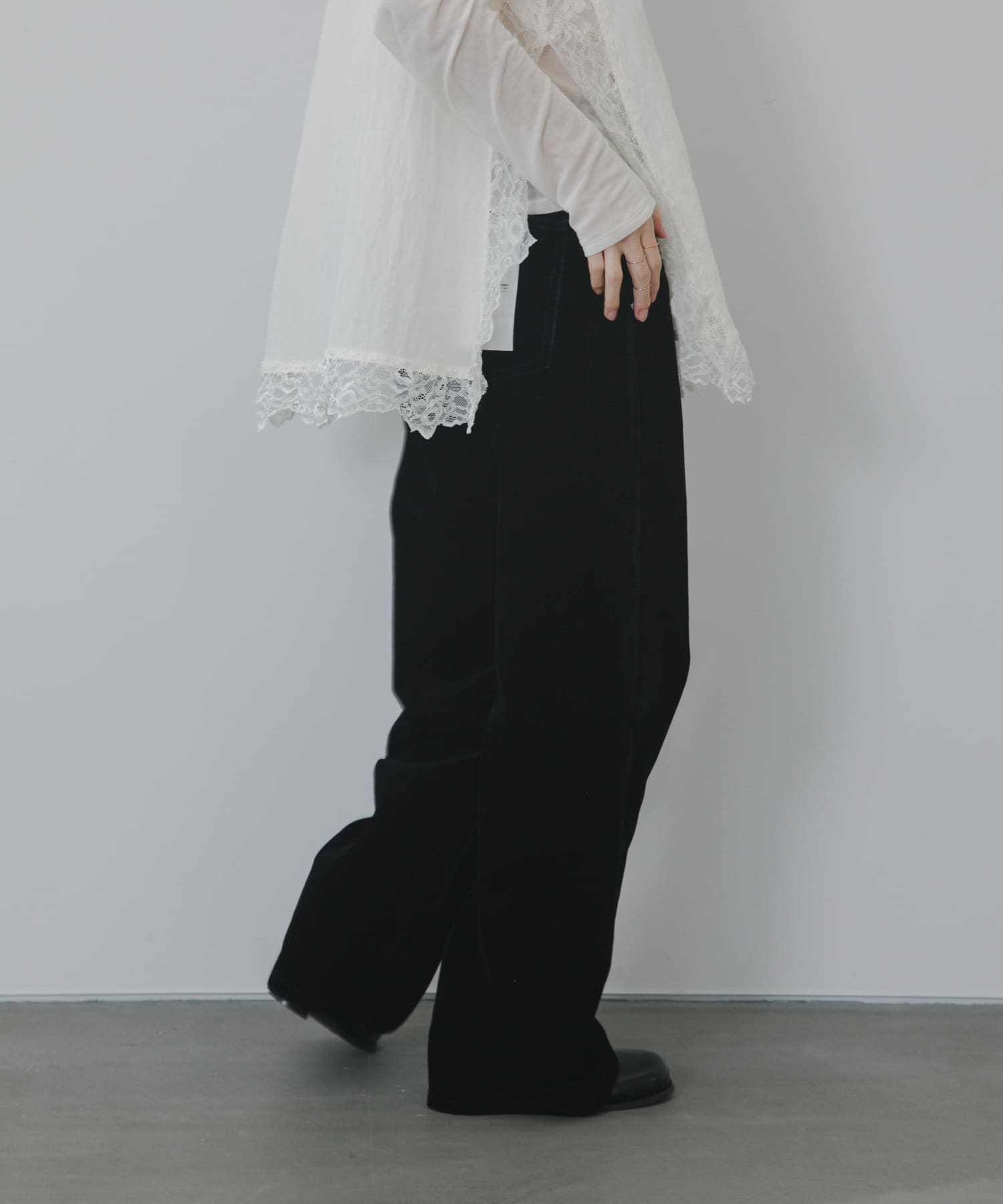 『2サイズ展開』フロントパネルデザインデニム BLACK 36