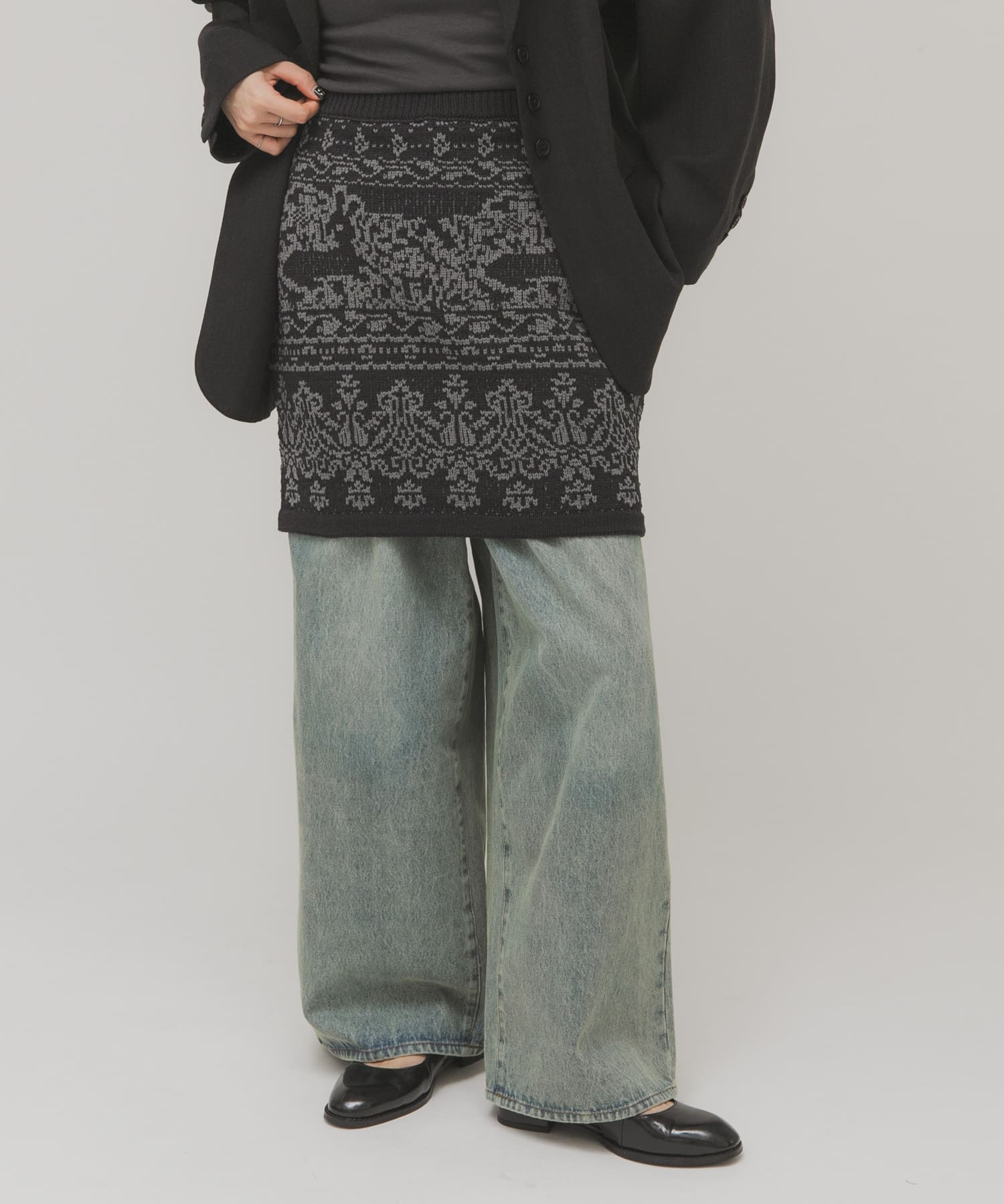 ジャガードニットスカート