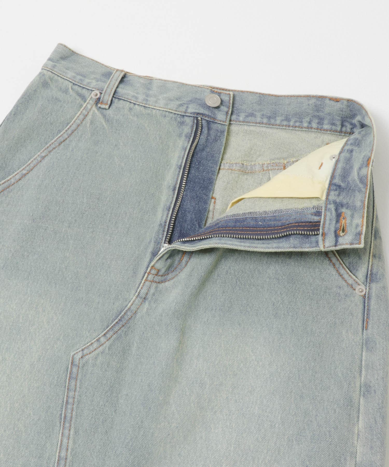 アシメフリンジデニムスカート L.BLUE One