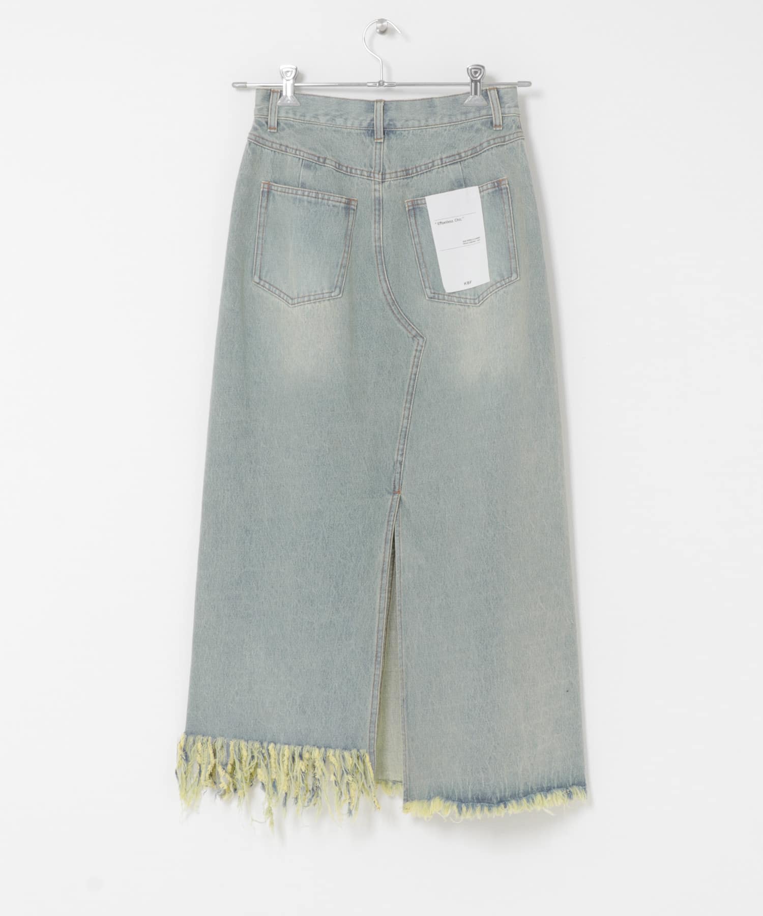 アシメフリンジデニムスカート L.BLUE One