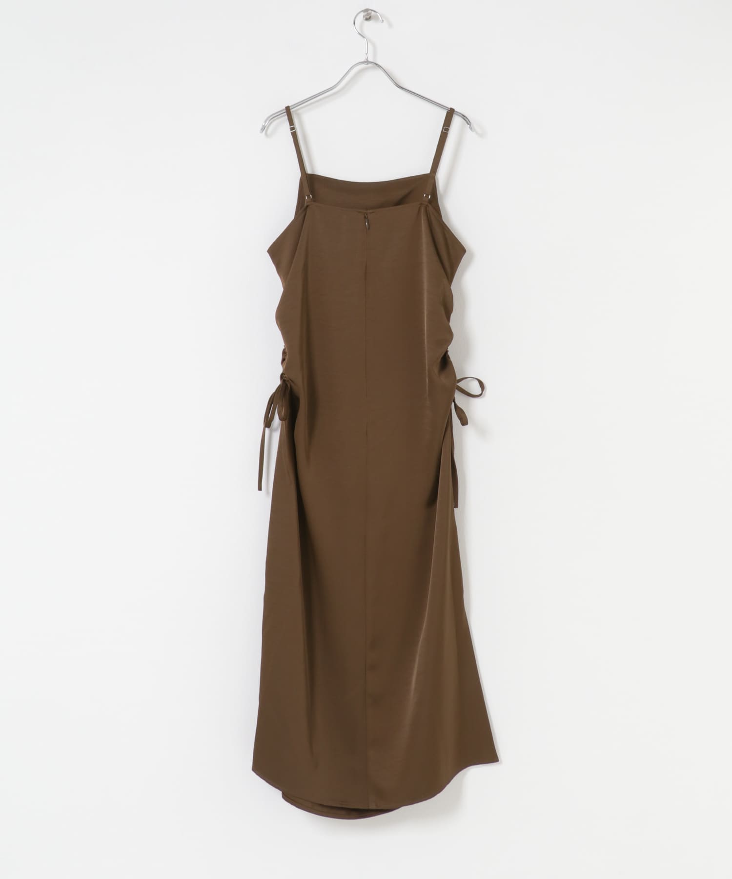 ドロストサテンキャミワンピース BROWN One