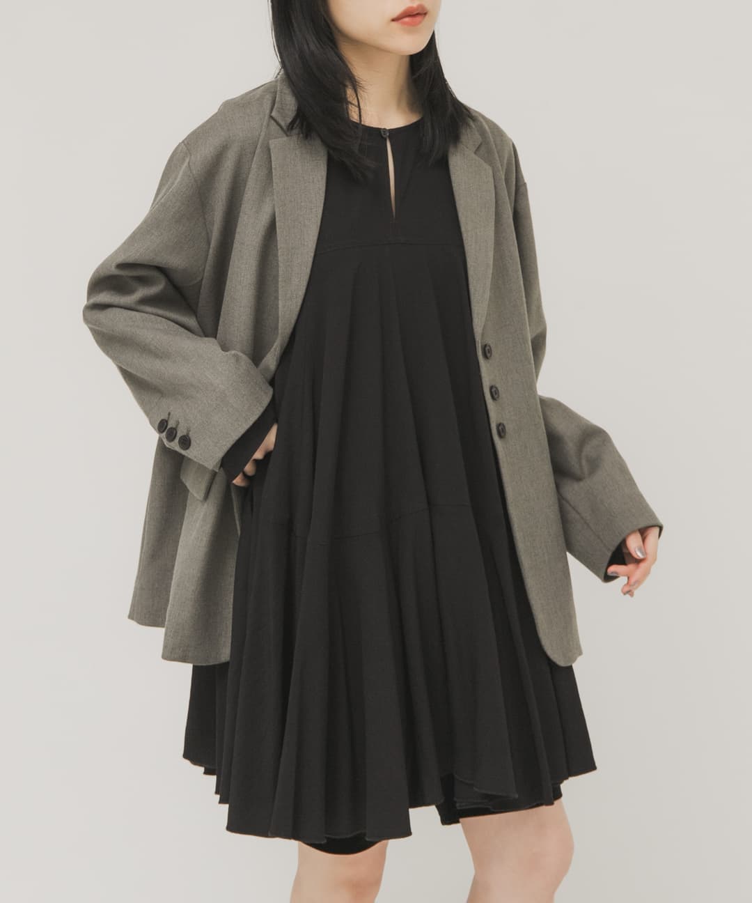 2WAYボリュームヘムミニワンピース