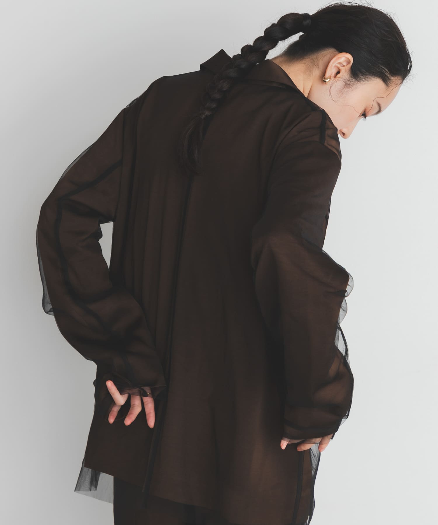 サテンチュールジャケット BROWN One