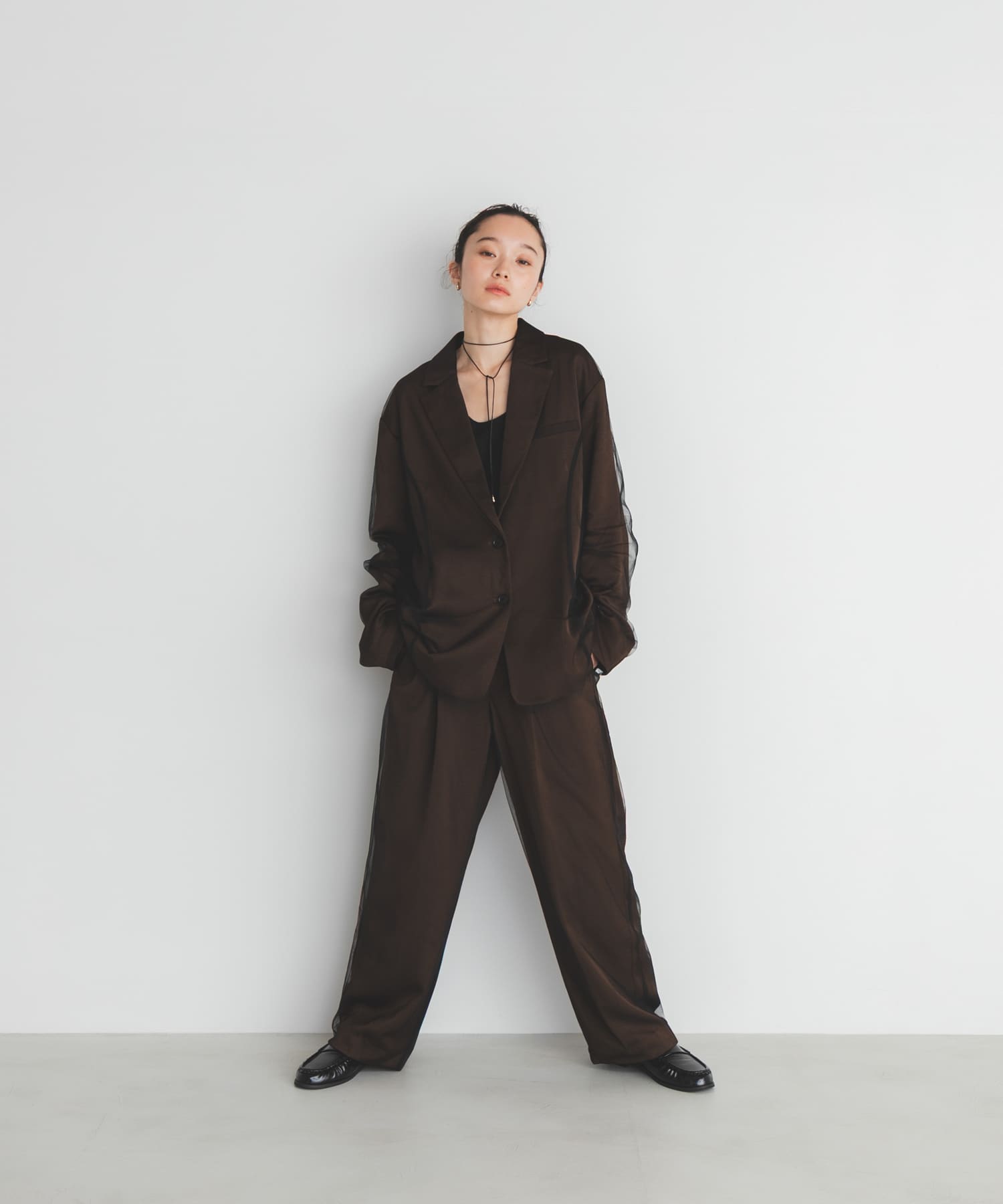 サテンチュールジャケット BROWN One