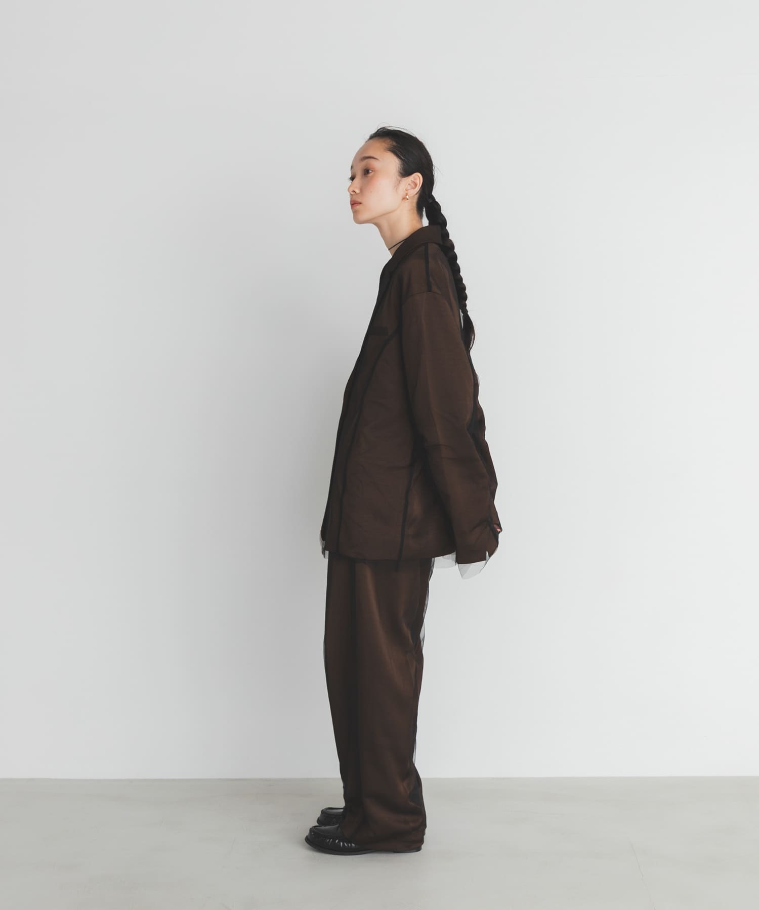 サテンチュールジャケット BROWN One