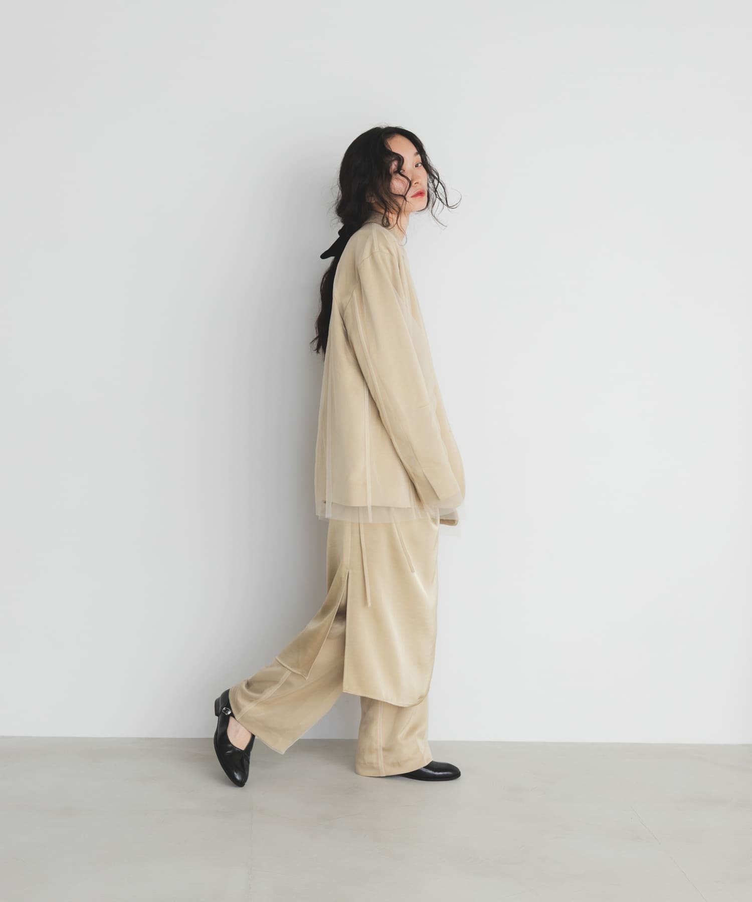 サテンチュールジャケット BEIGE One