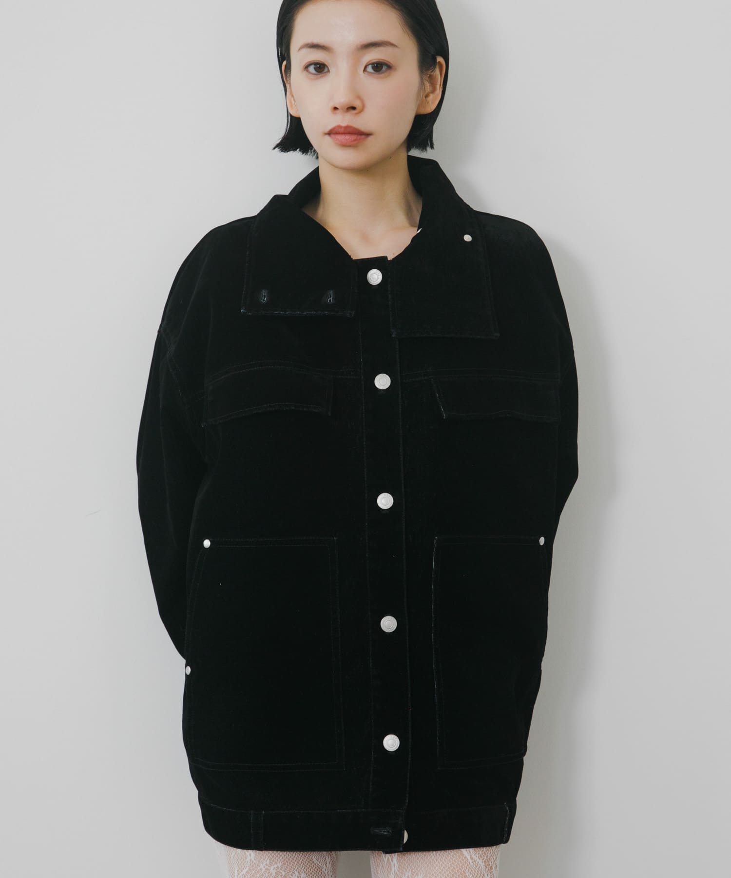 ハイネックデニムブルゾン