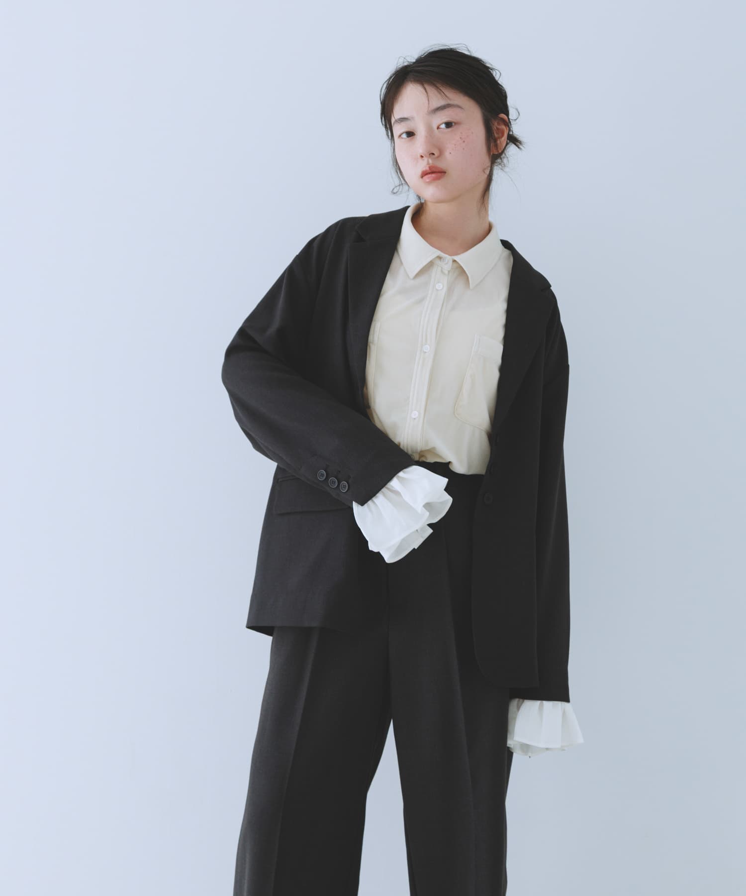 フリルスリーブテーラードジャケット